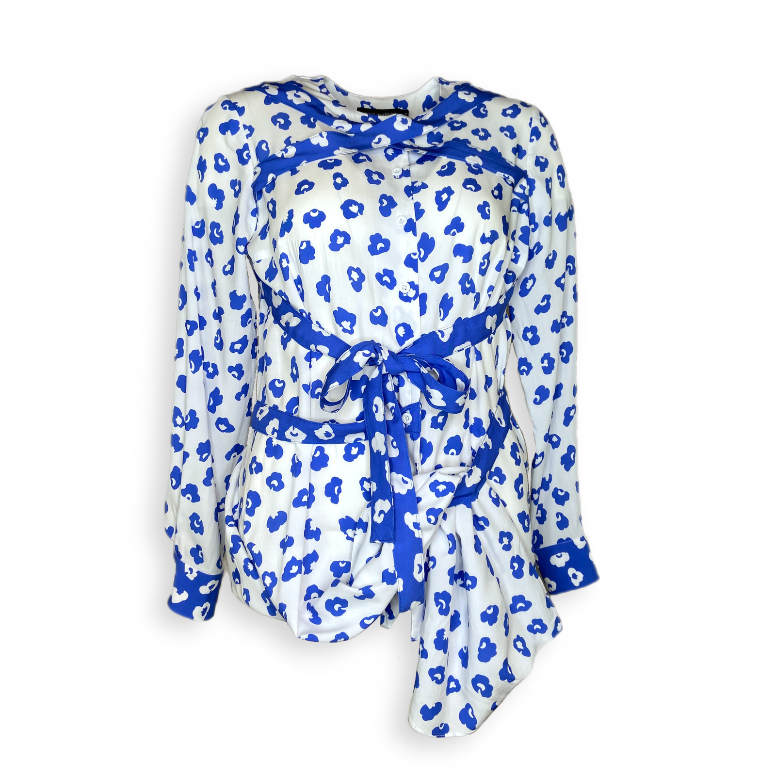 Bluse "RDLHM" weiß-blau