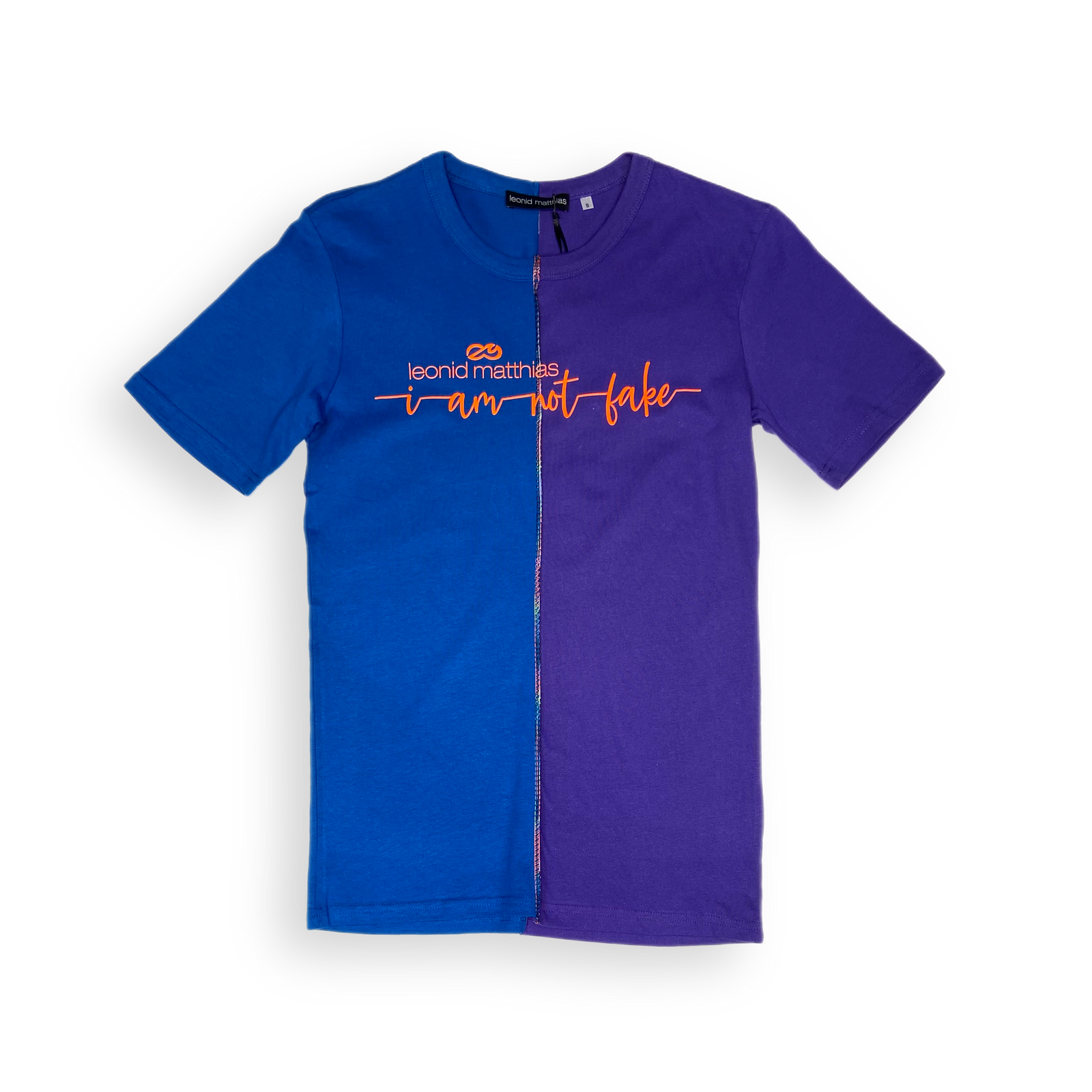 "I am not fake" T-Shirt blau-lila