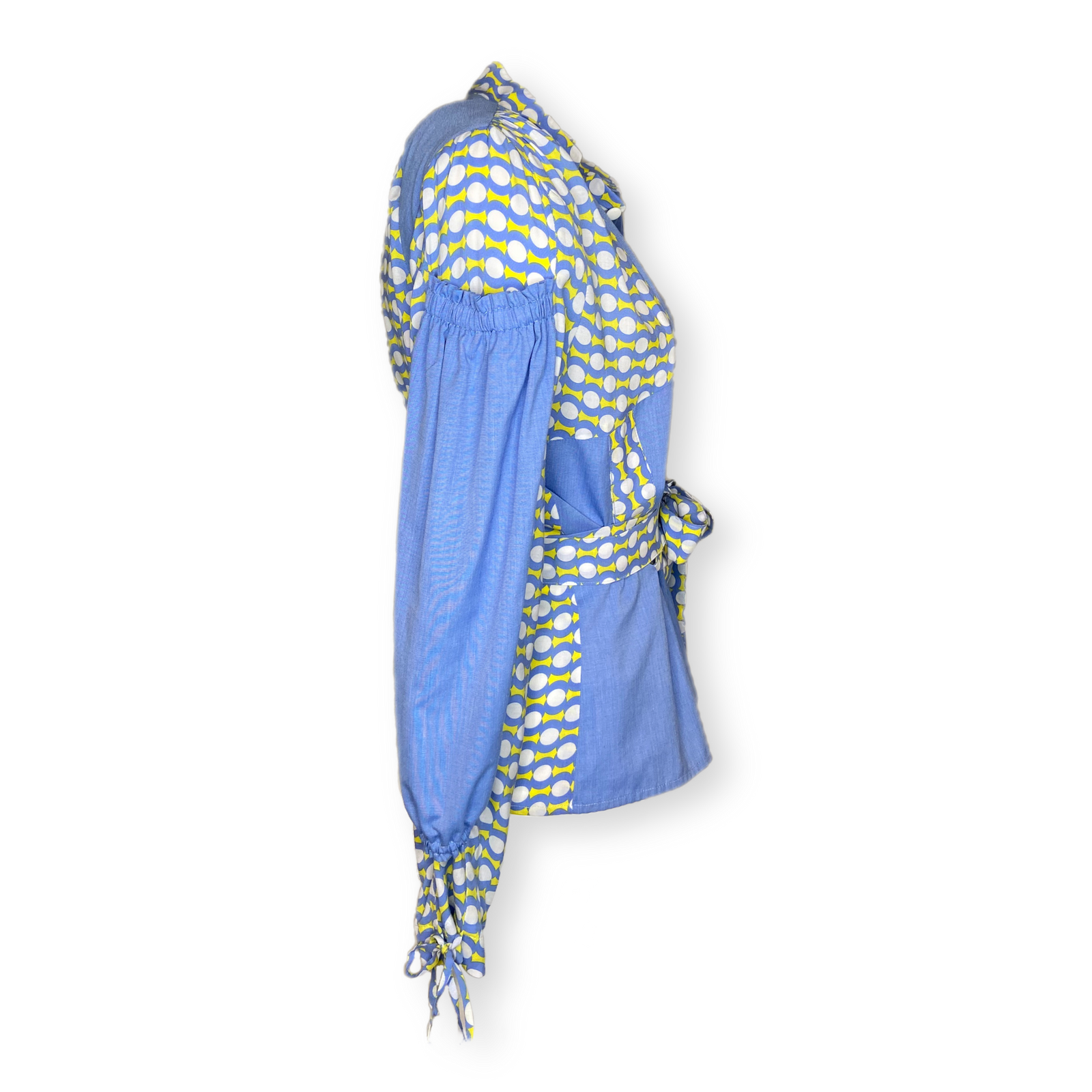 Bluse "SCHSNHSN" blau-bunt
