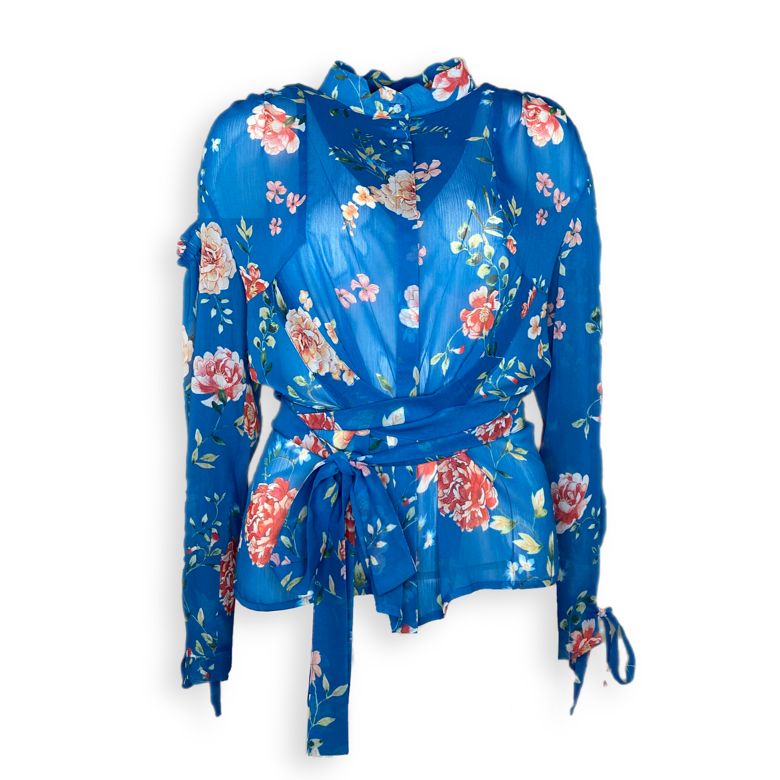 Bluse "SCHSNHSN" blau-geblümt