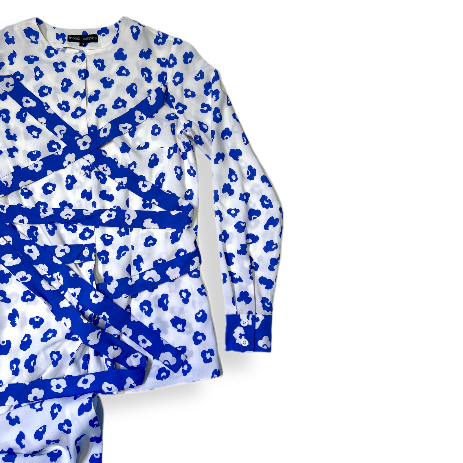 Bluse "RDLHM" weiß-blau