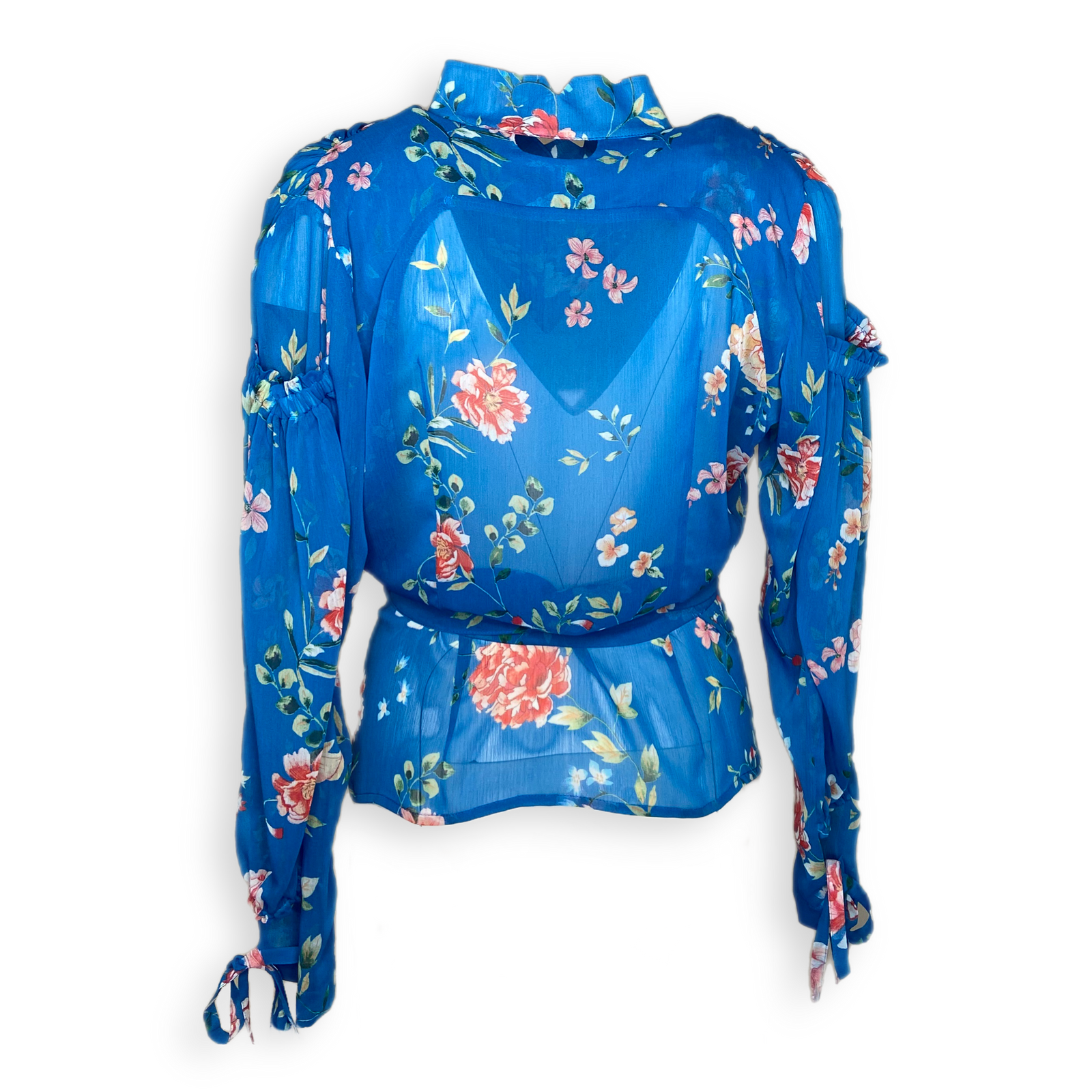 Bluse "SCHSNHSN" blau-geblümt