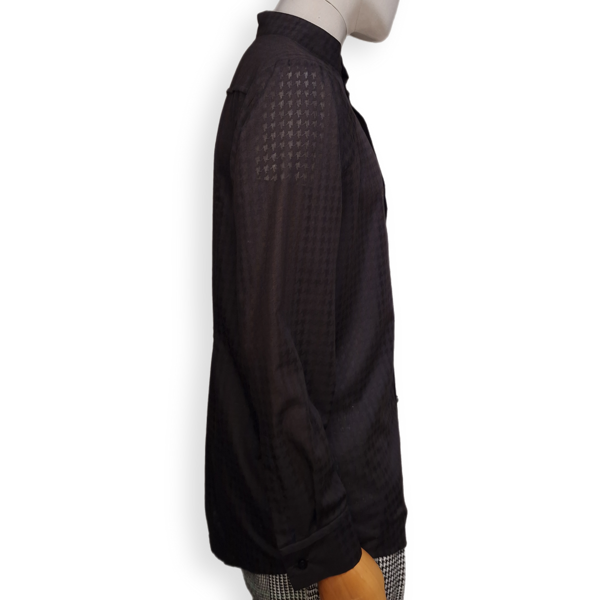 Hemd &quot;Makuchari&quot; Hahnentritt schwarz