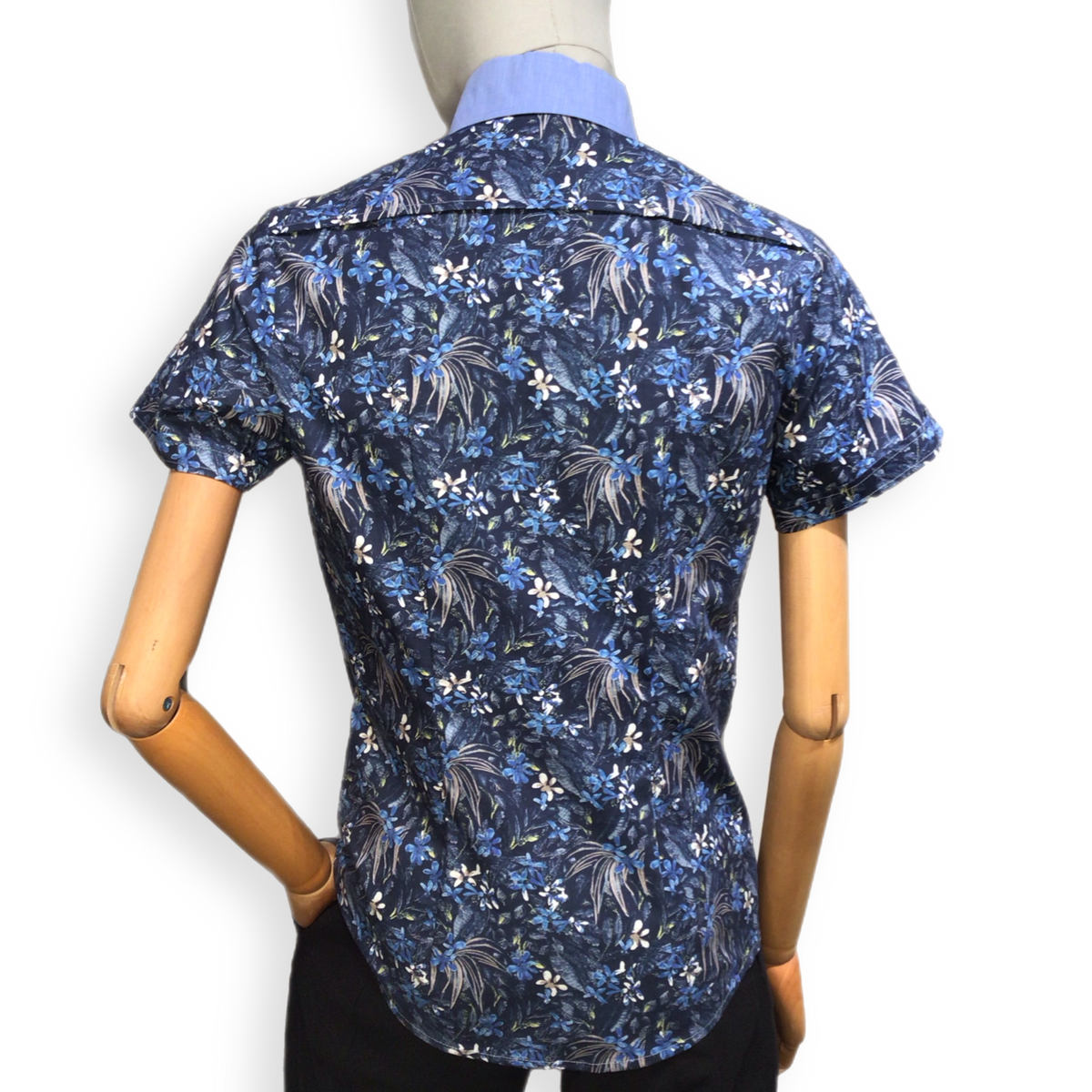 Hemd &quot;Takeshirou&quot; KA blau geblümt