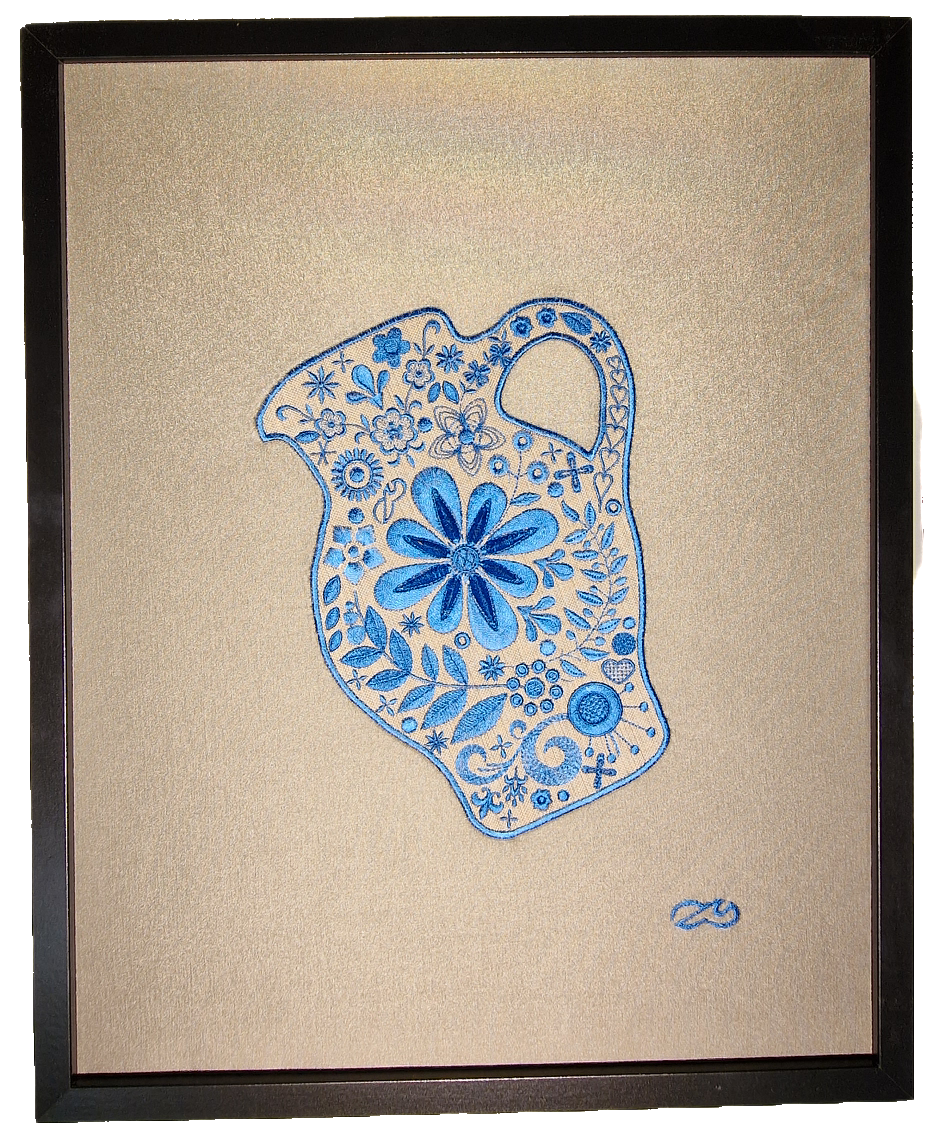 Gesticktes Bembelbild "Classy Classic" 40 x 50 cm Unikat