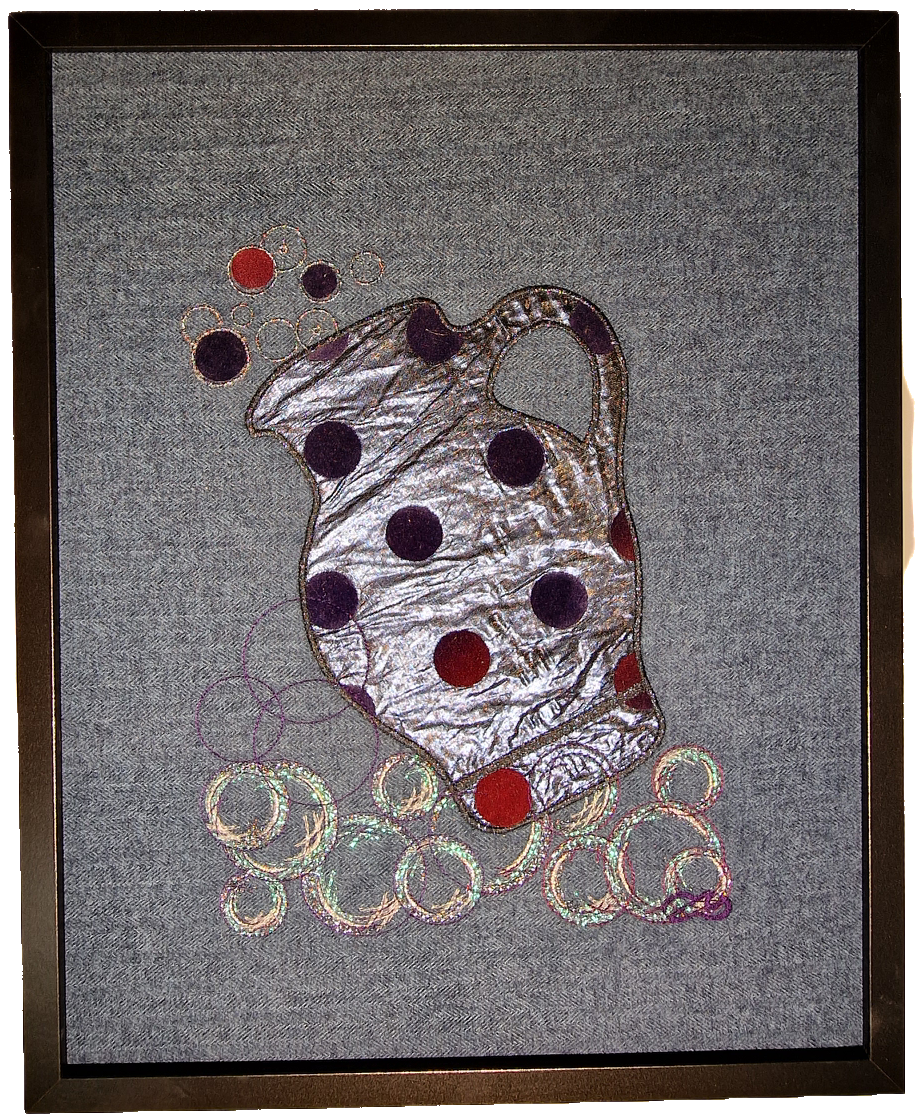 Gesticktes Bembelbild "The Bubbling Bembel" 40 x 50 cm Unikat