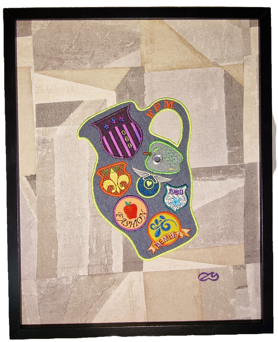 Gesticktes Bembelbild &quot;The 80&#39;s&quot; 40 x 50 cm Unikat