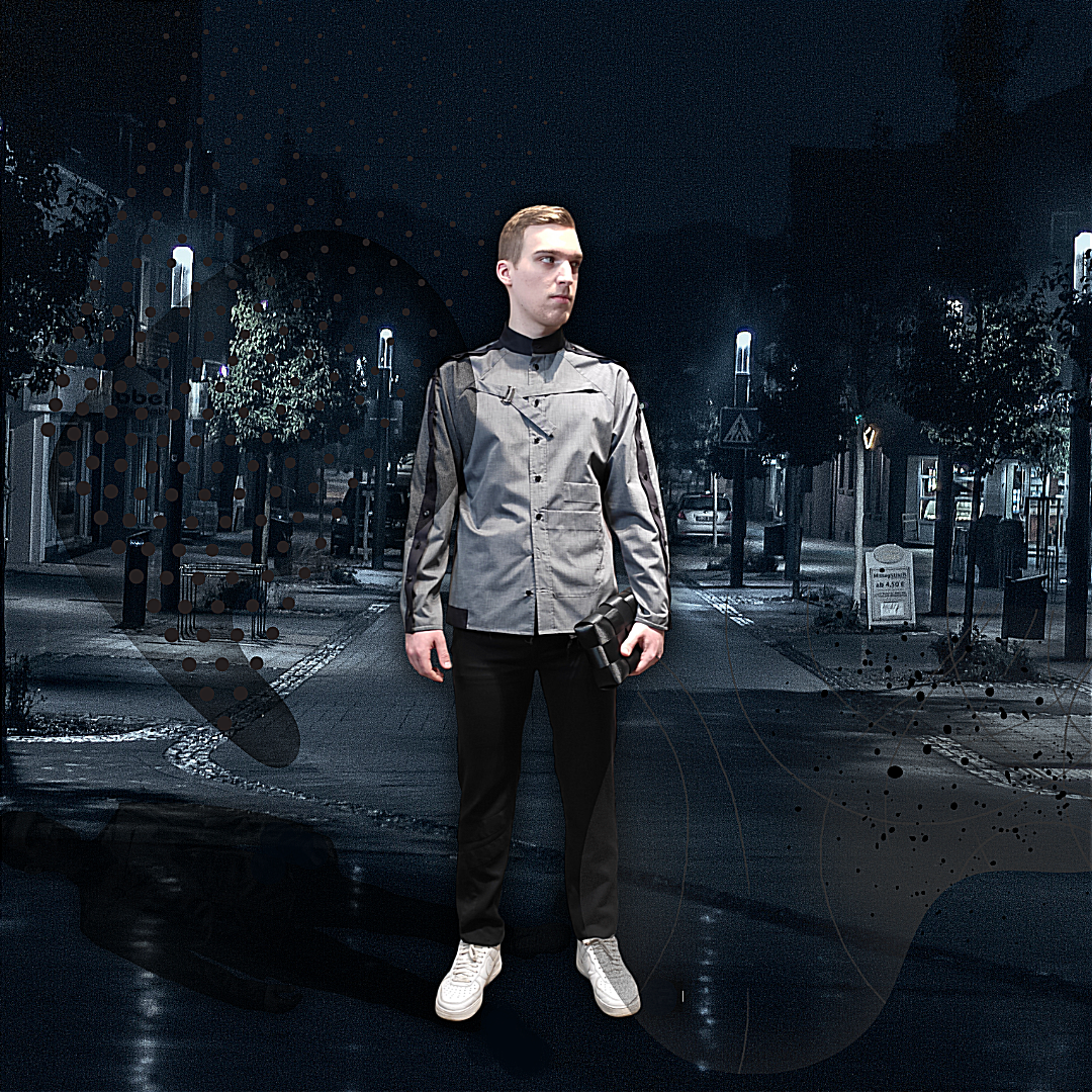 Hemd &quot;INNNSTDT&quot; grau-schwarz