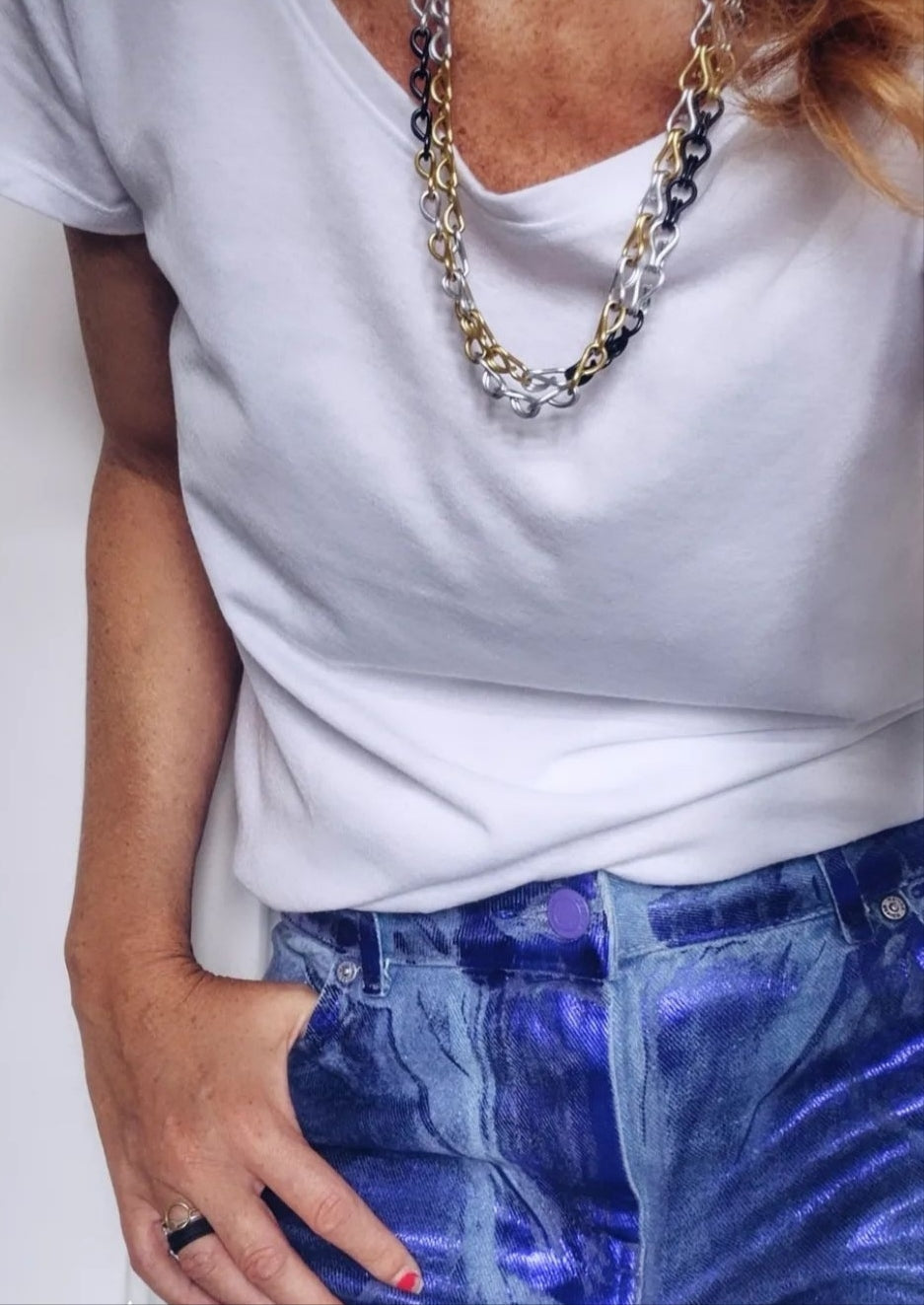 Brillenkette &quot;Bicolor&quot; silber-gold