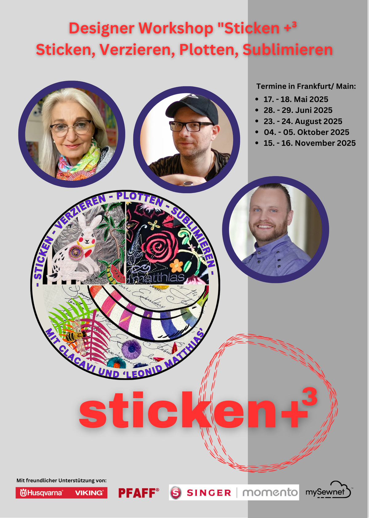 Designer Workshop &quot;Sticken +³ / Sticken, Verzieren, Plotten, Sublimieren&quot;