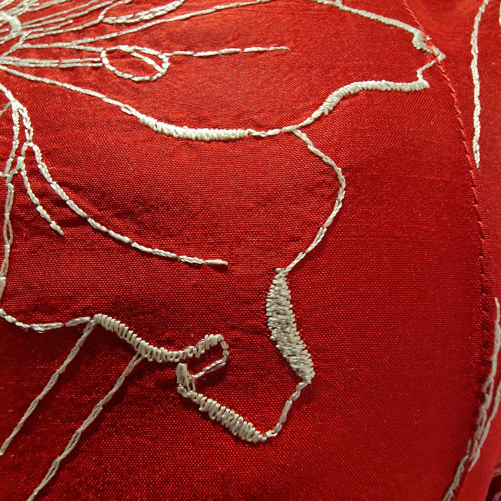 Takeshi Oberteil "Red" Unikat, Detailaufnahme der Verarbeitung