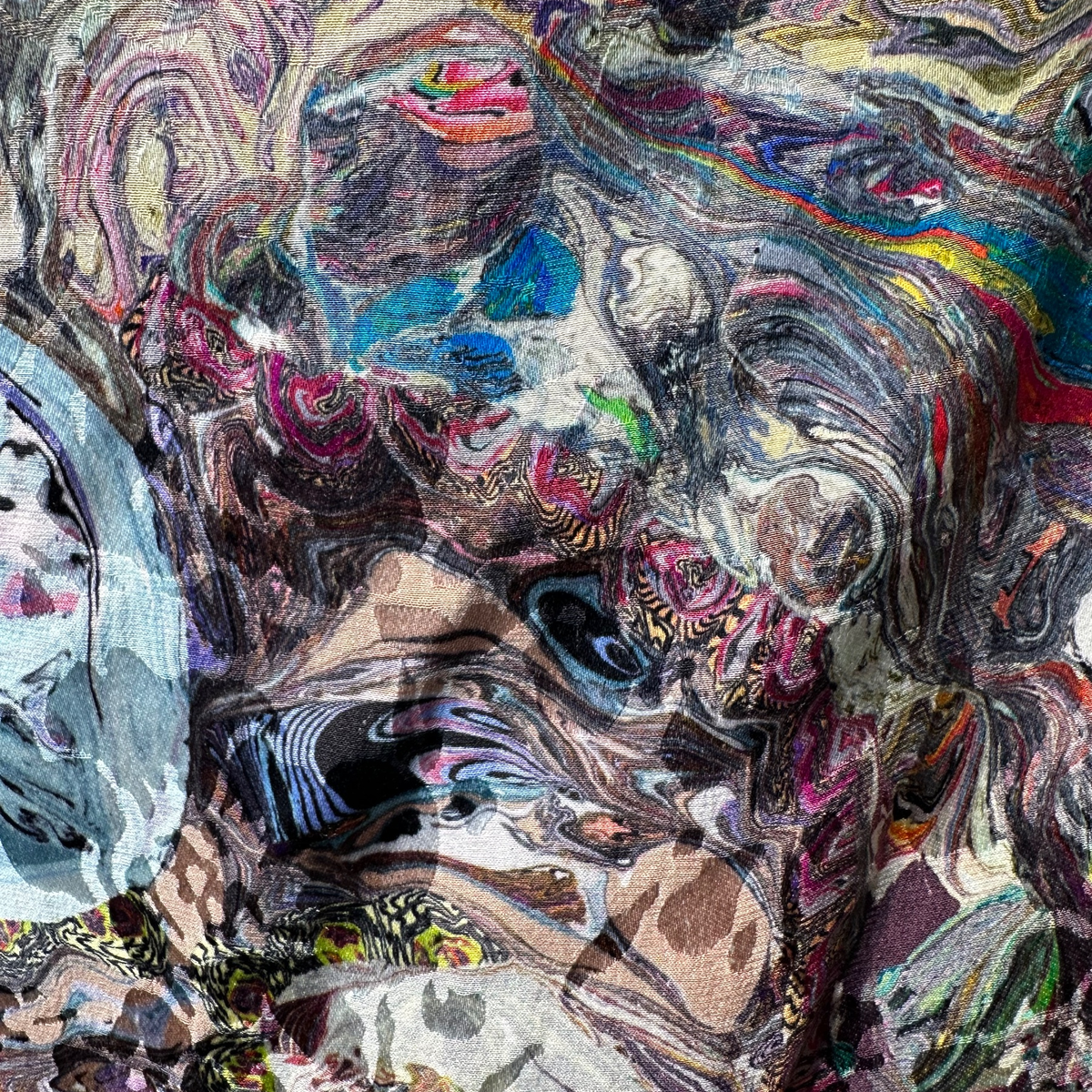 Wasserfallkleid "Art" Unikat, Detailaufnahme der Verarbeitung