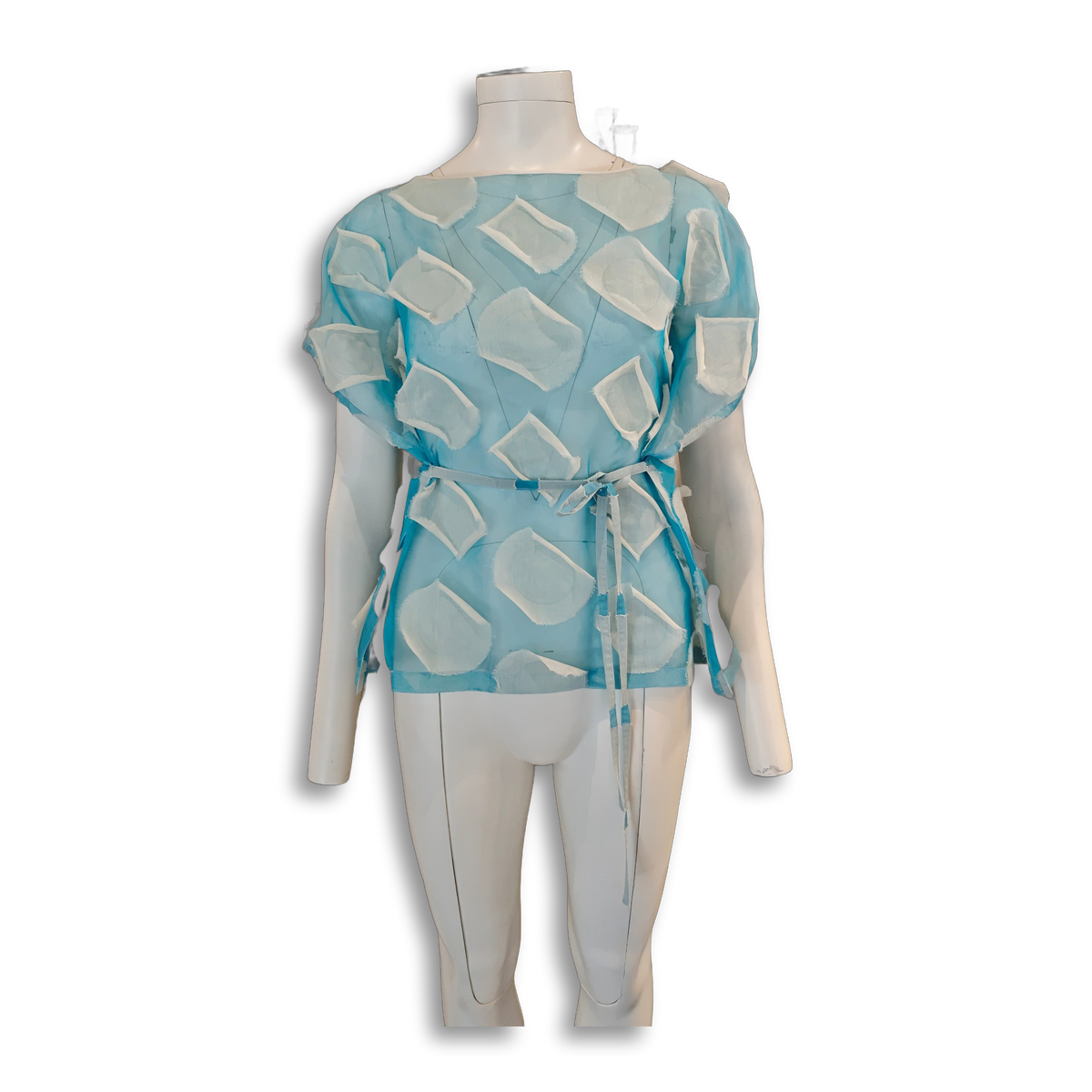 Bluse "Takeshi Clouds", Hell-blau, weiß, Seidenmischung von leonid matthias