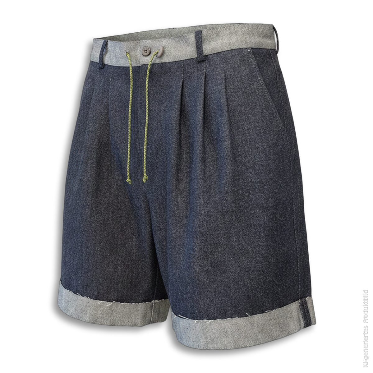 Shorts "Walkyman" Dark Blue Denim in 3D-Form ohne Model, Vorderansicht