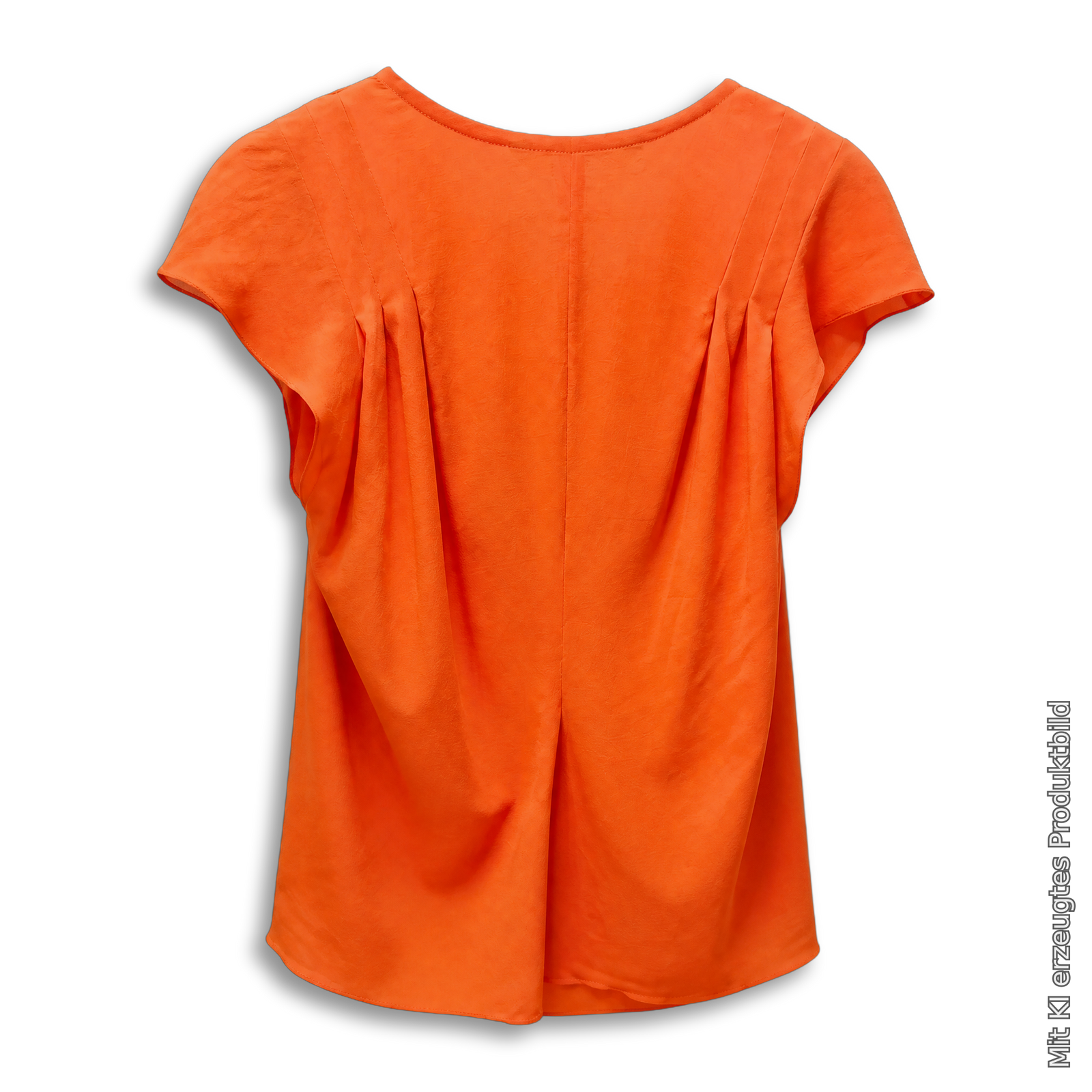 Oberteil "Wasserfall Scarlett" rot-orange in 3D-Form ohne Model, Vorderansicht