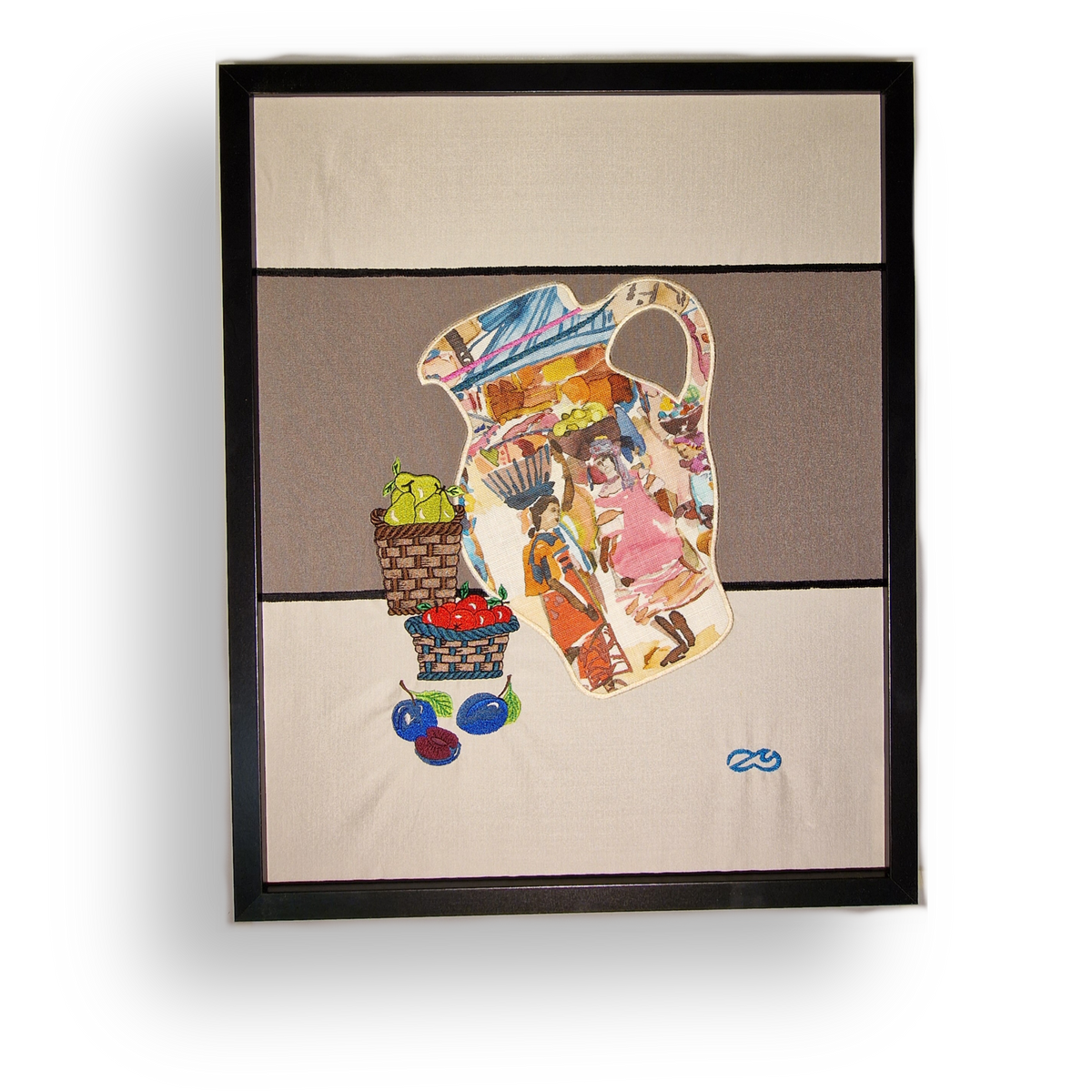 Gesticktes Bembelbild "It's Africa, Baby!" 40 x 50 cm Unikat