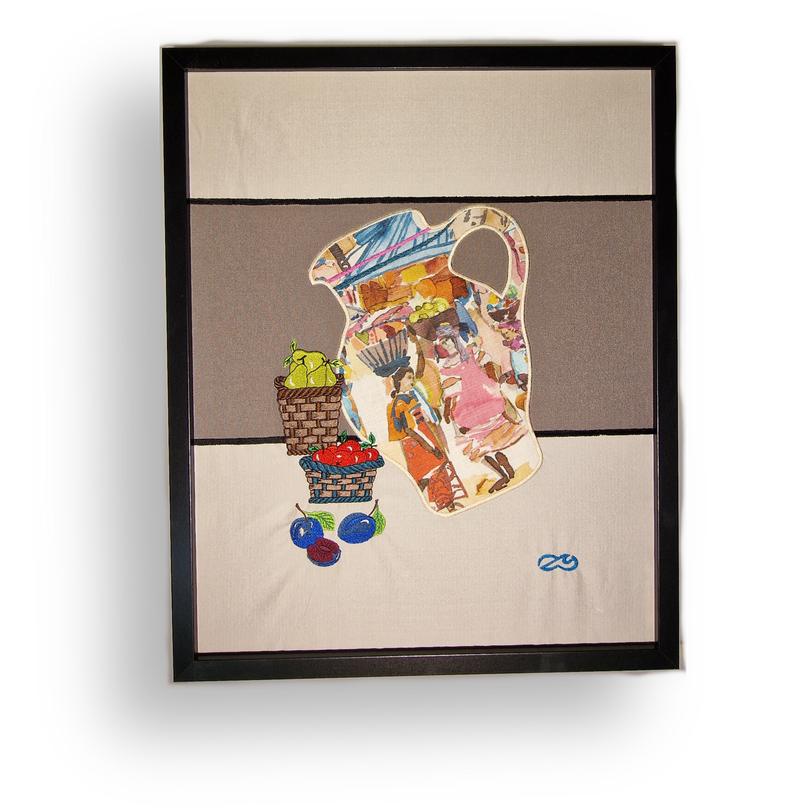 Gesticktes Bembelbild "It's Africa, Baby!" 40 x 50 cm Unikat