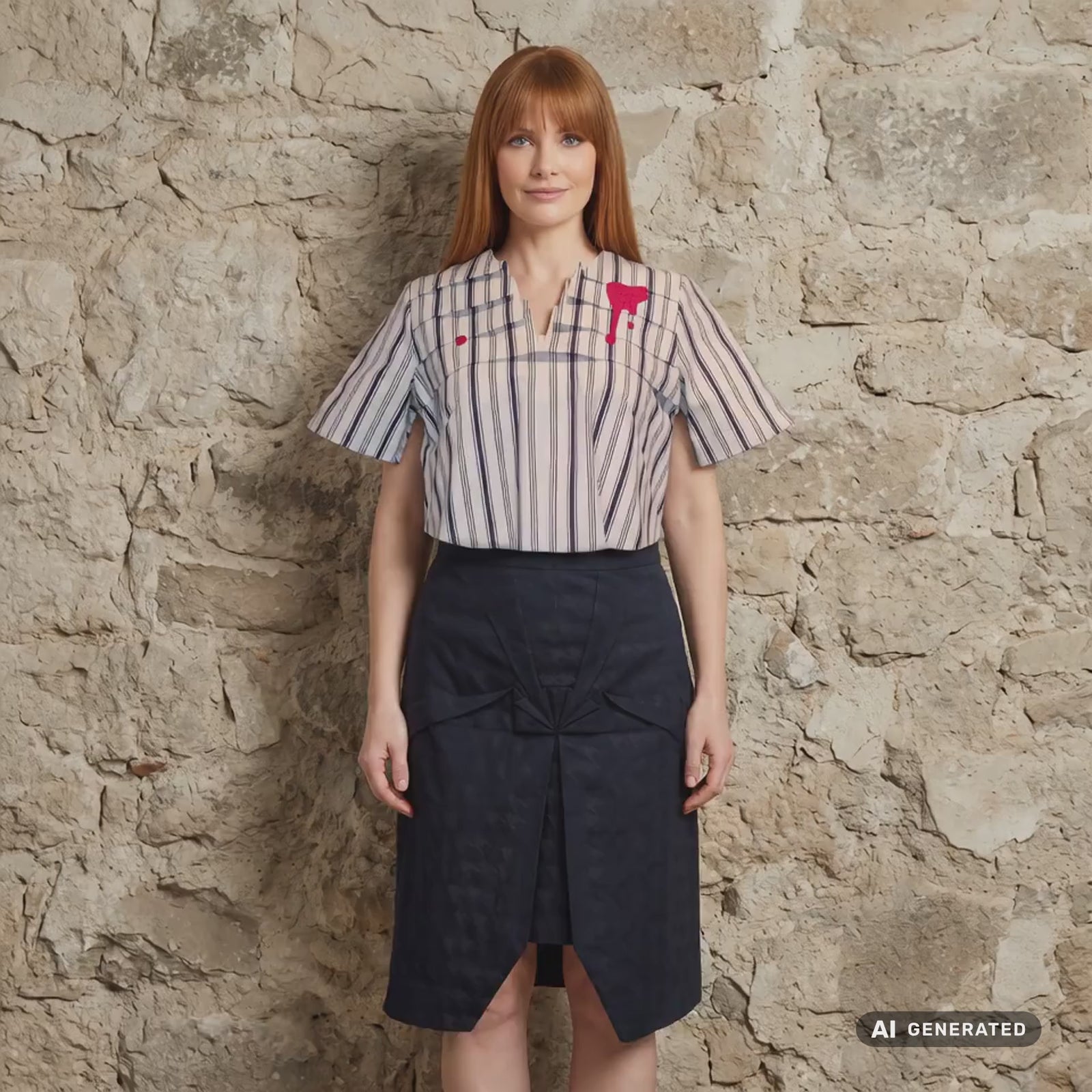 Bluse "Tintenherz" Unikat in Bewegung, kurzer Produktclip