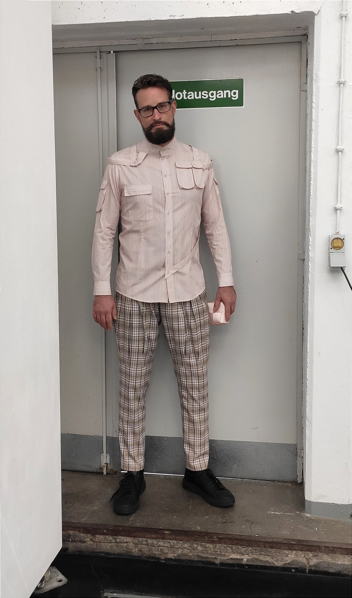 Hose &quot;Nicola&quot; karo beige