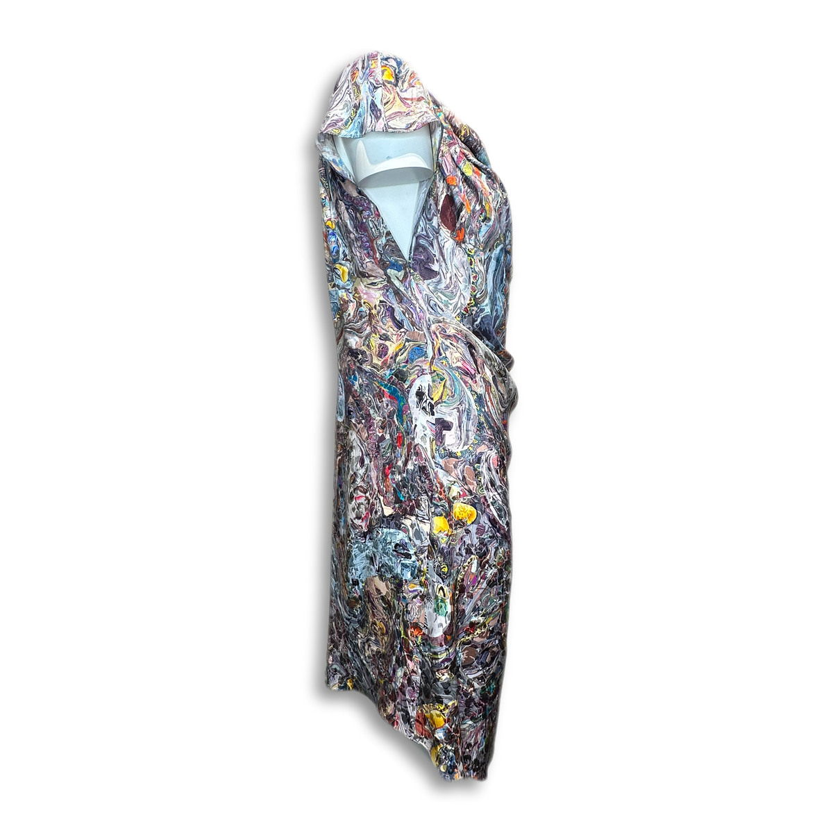 Wasserfallkleid "Art" Unikat, Seitenansicht freigestellt