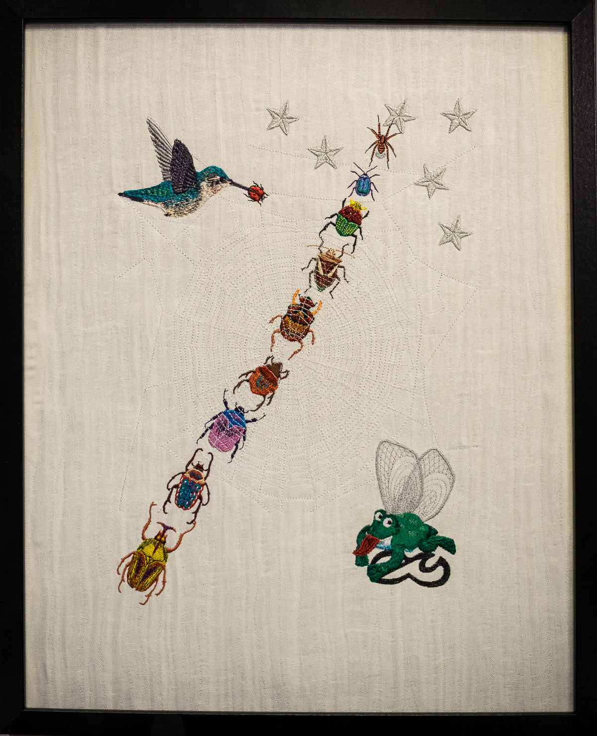 Stickgemälde &quot;Fortuna hat drei Augen&quot;