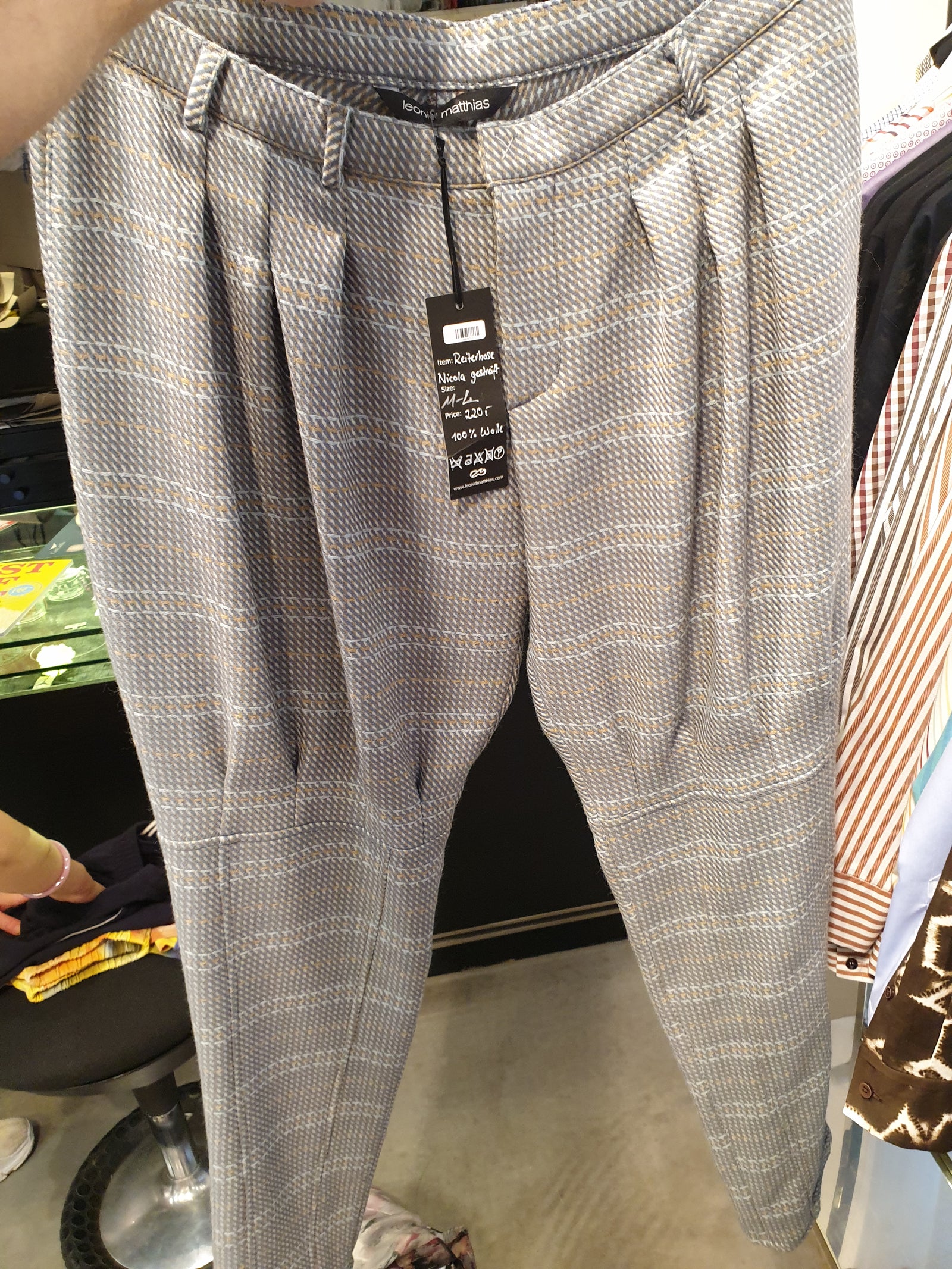 Hose "Nicola" grau-blau-senf