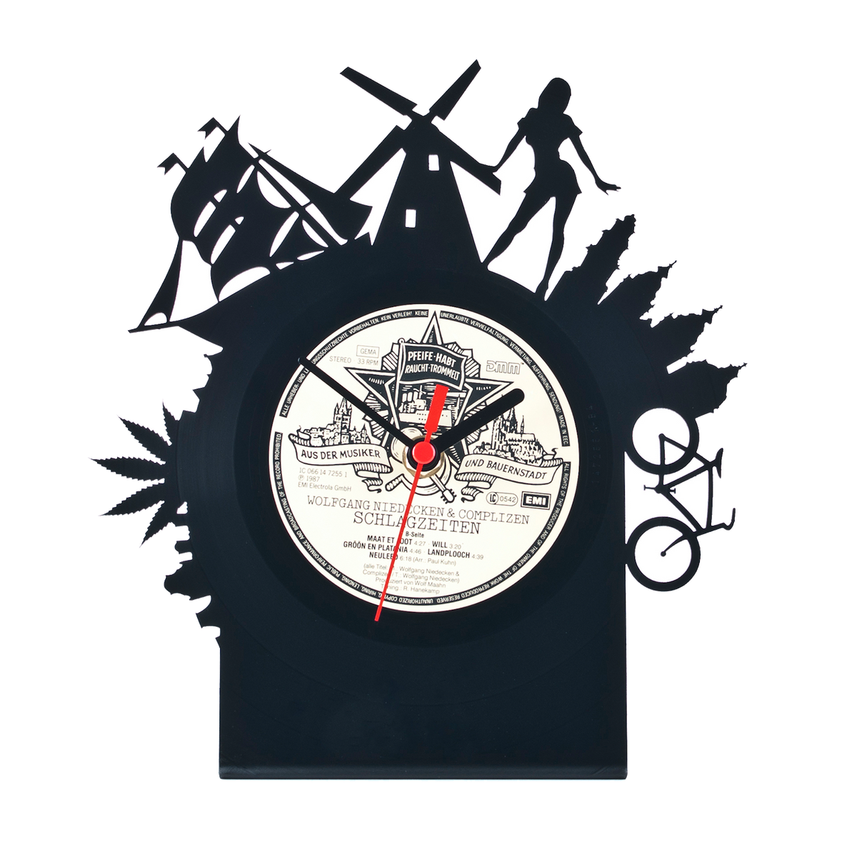 Schallplattentischuhr Amsterdam
