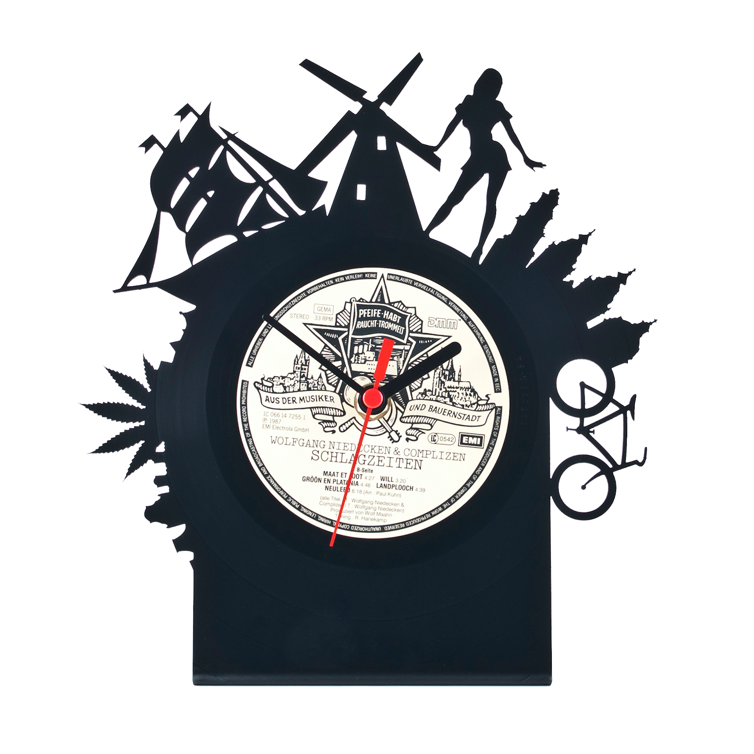 Schallplattentischuhr Amsterdam