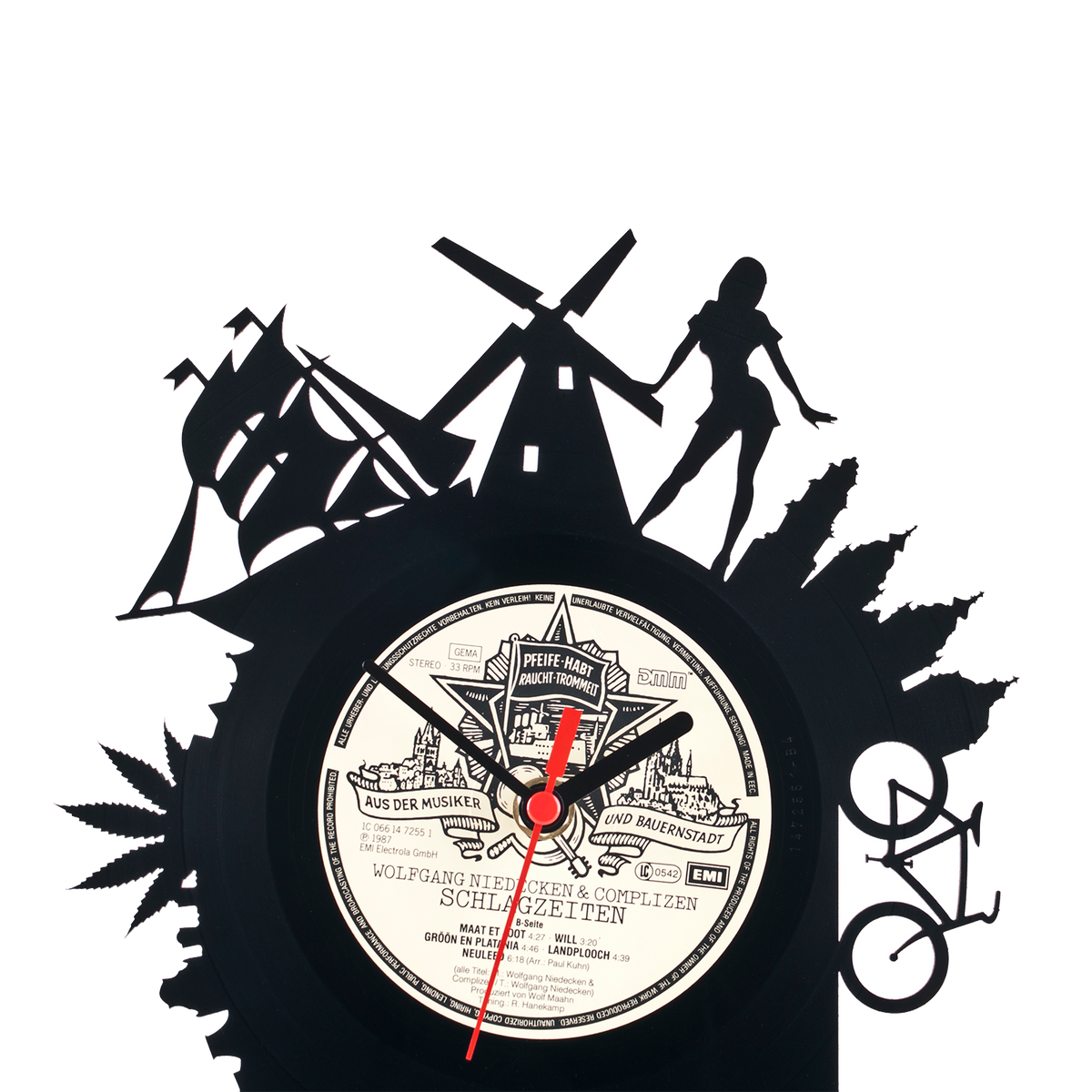 Schallplattentischuhr Amsterdam