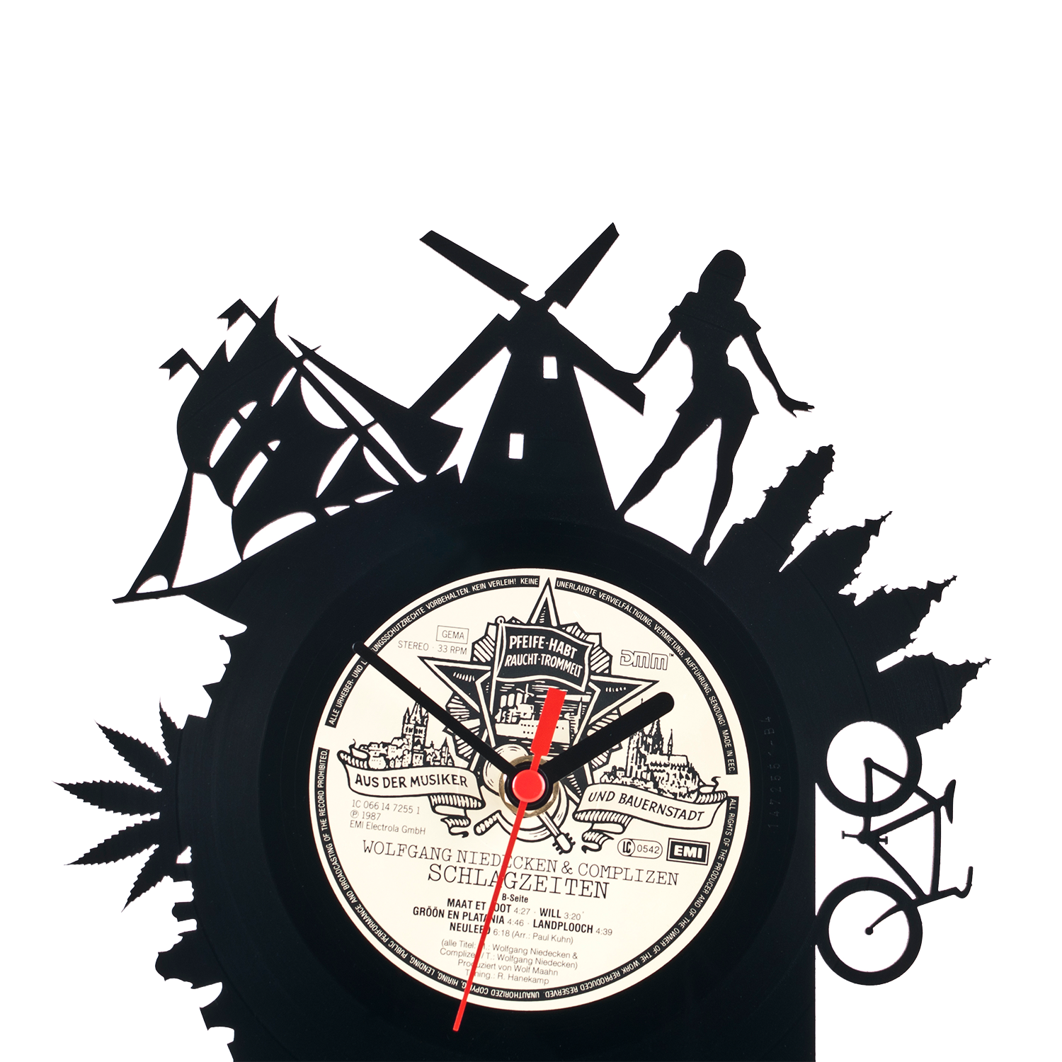 Schallplattentischuhr Amsterdam