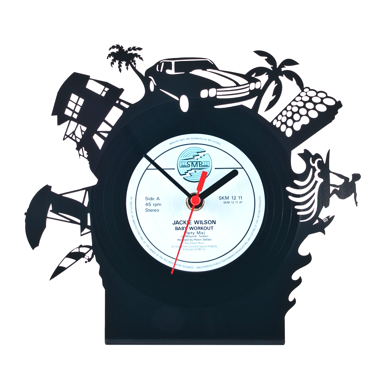 Schallplattentischuhr Miami