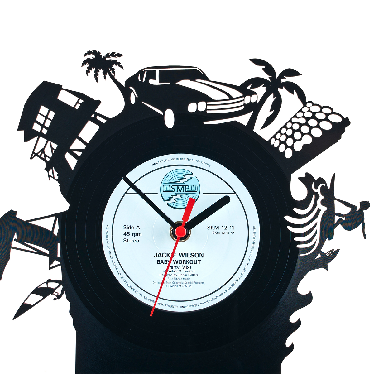 Schallplattentischuhr Miami