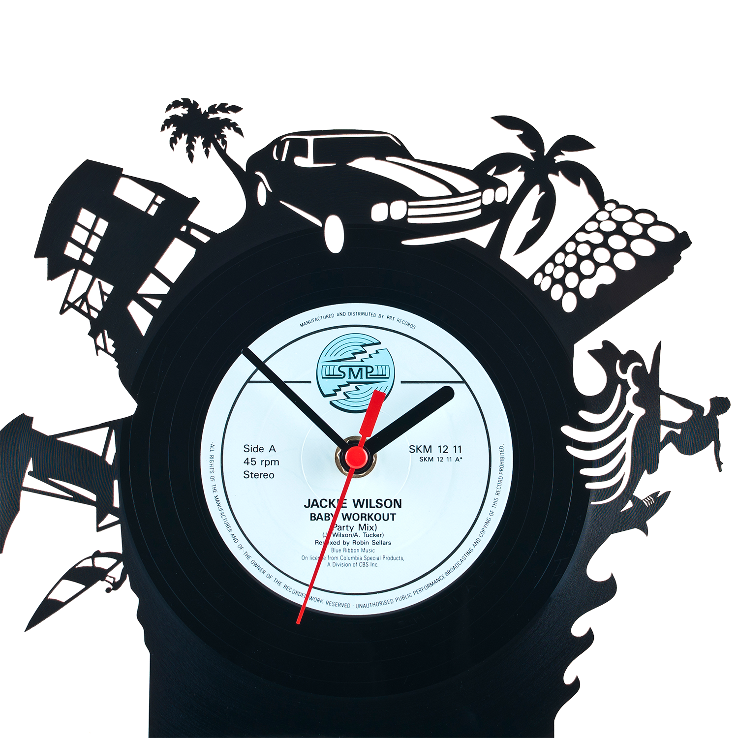 Schallplattentischuhr Miami