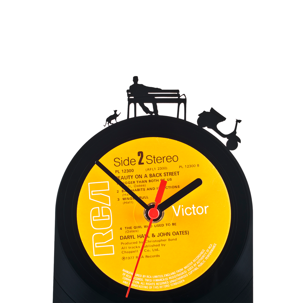 Schallplattentischuhr Dolce Vita