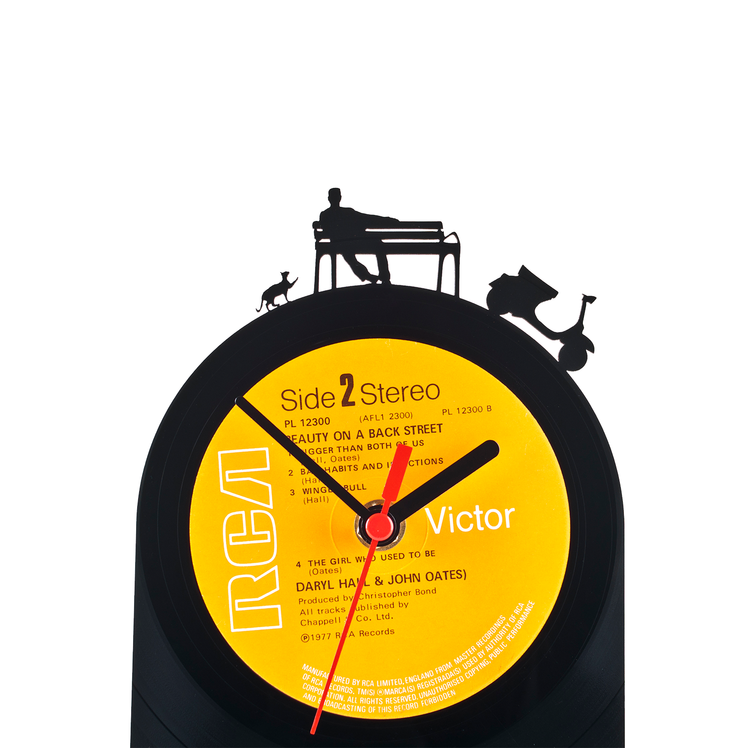 Schallplattentischuhr Dolce Vita