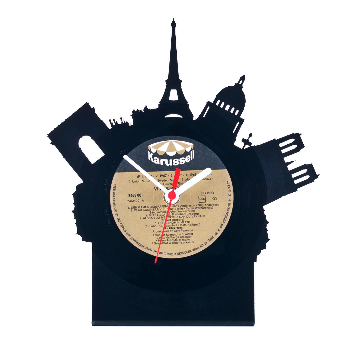 Schallplattentischuhr Paris