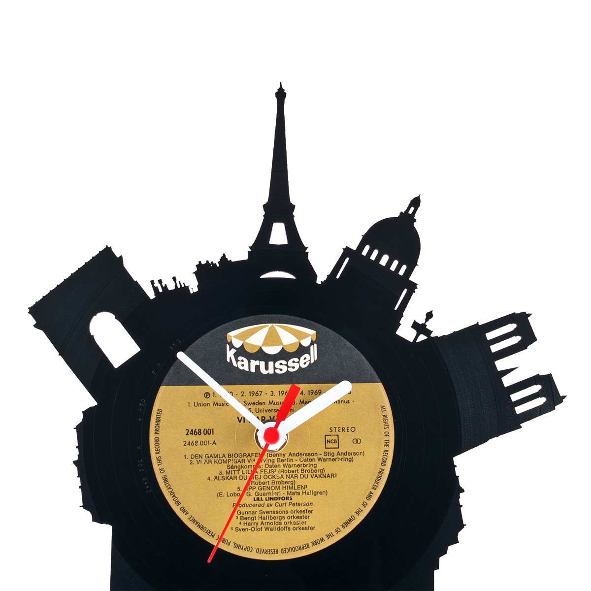 Schallplattentischuhr Paris