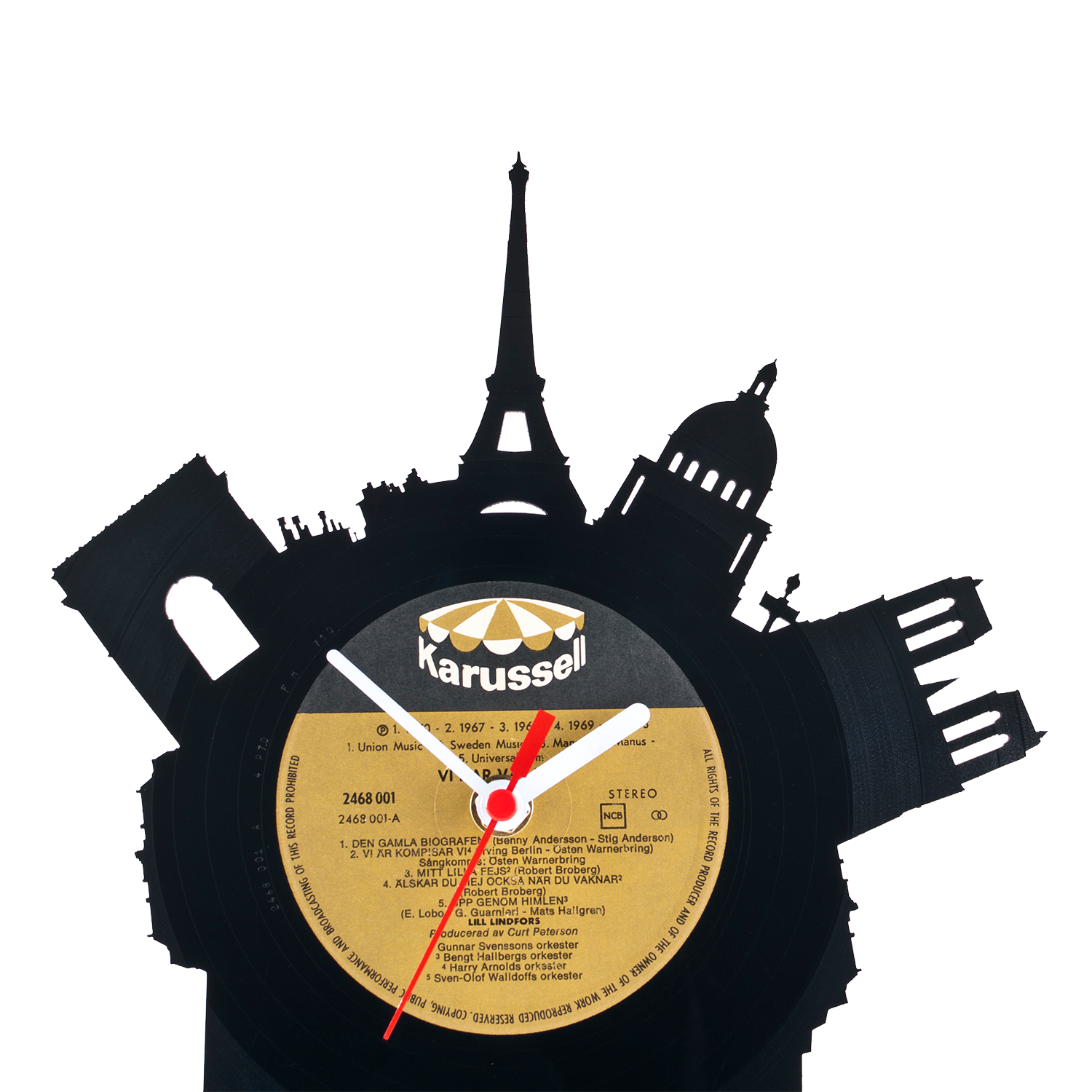 Schallplattentischuhr Paris