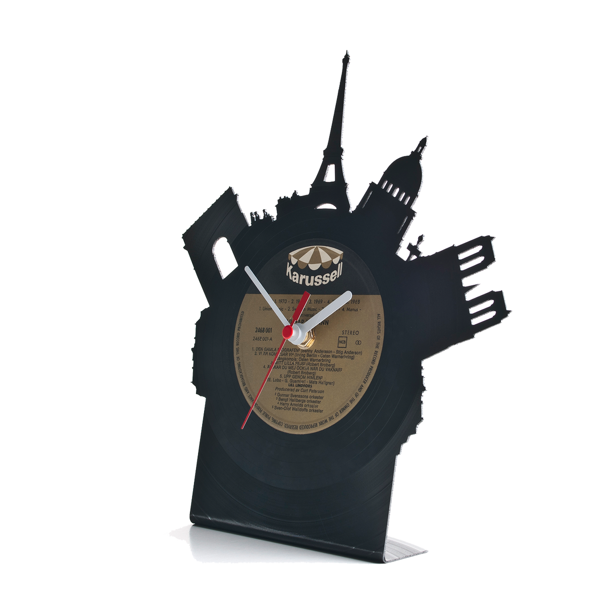 Schallplattentischuhr Paris
