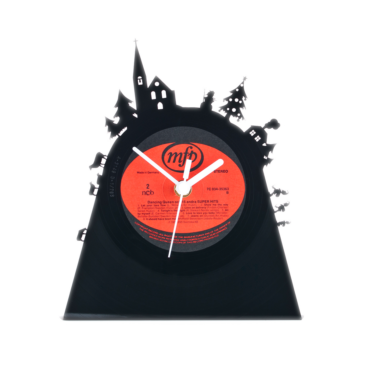 Schallplattentischuhr Weihnachten #1