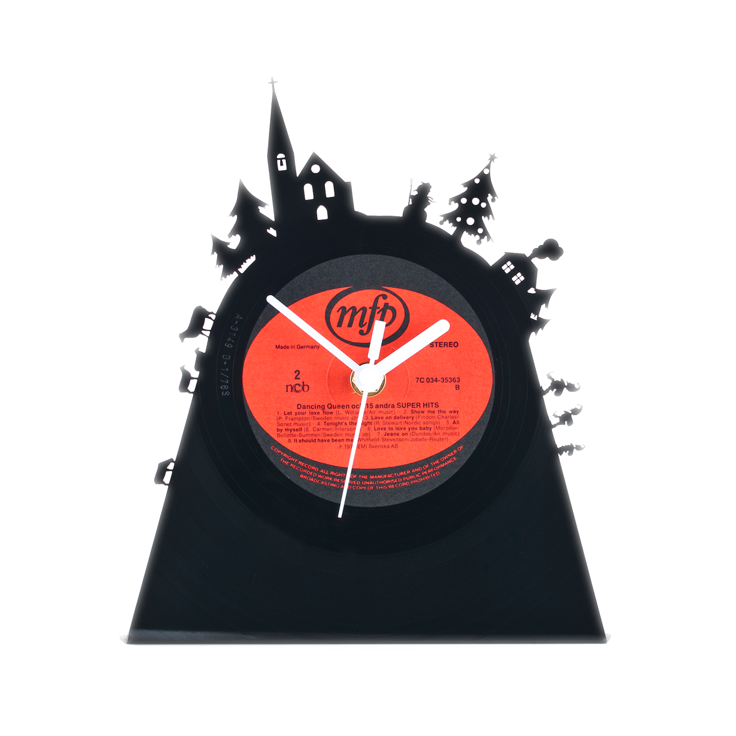 Schallplattentischuhr Weihnachten #1