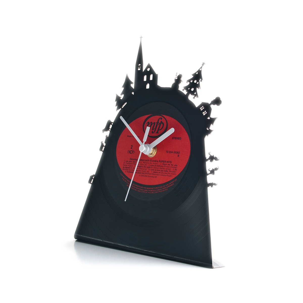 Schallplattentischuhr Weihnachten #1