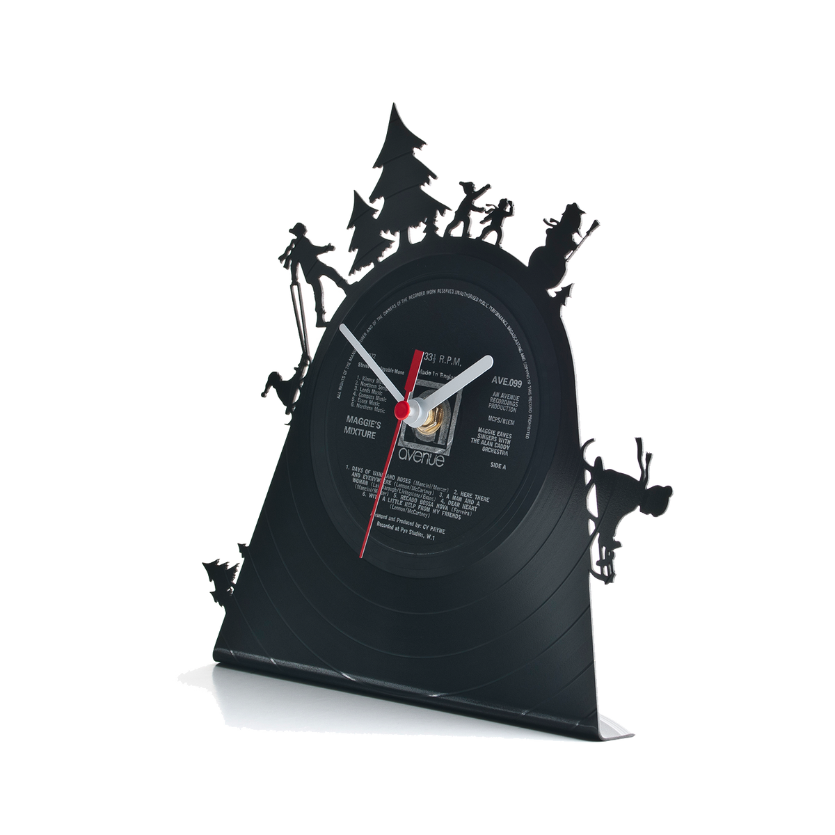 Schallplattentischuhr Snowfun