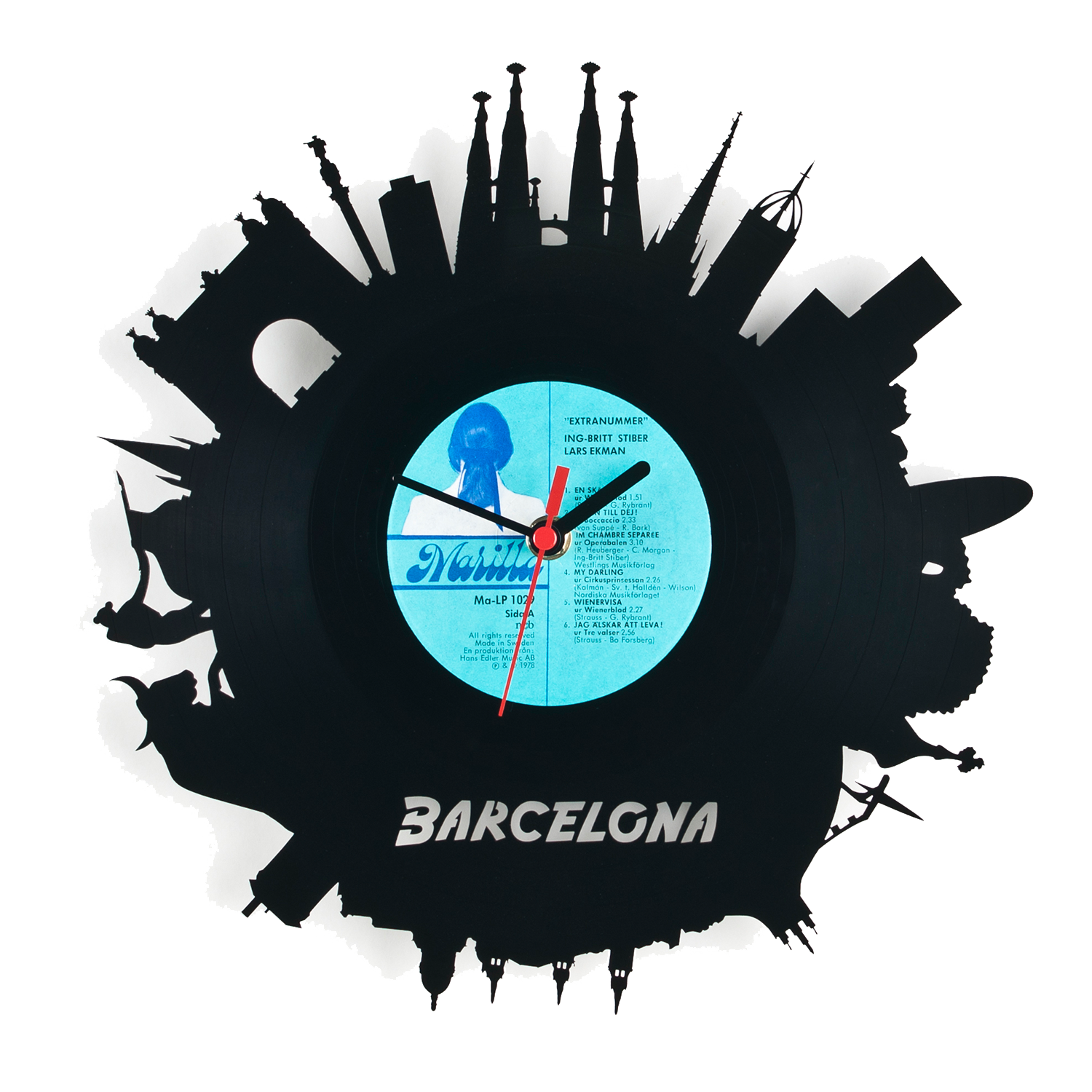 Schallplattenuhr Barcelona