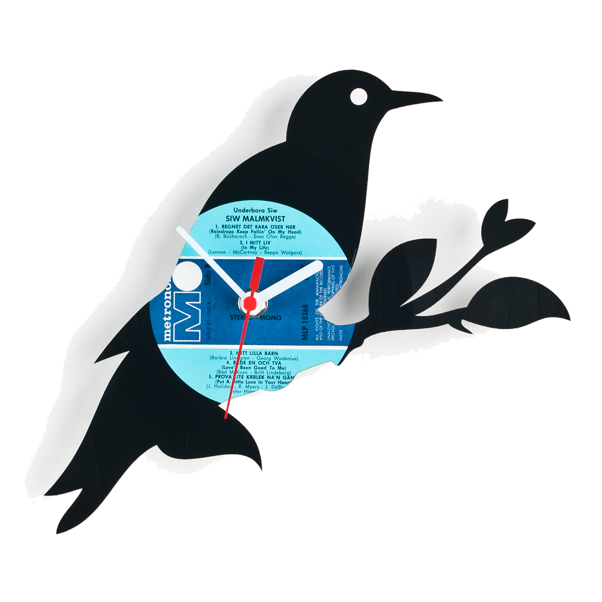 Schallplattenuhr Vogel