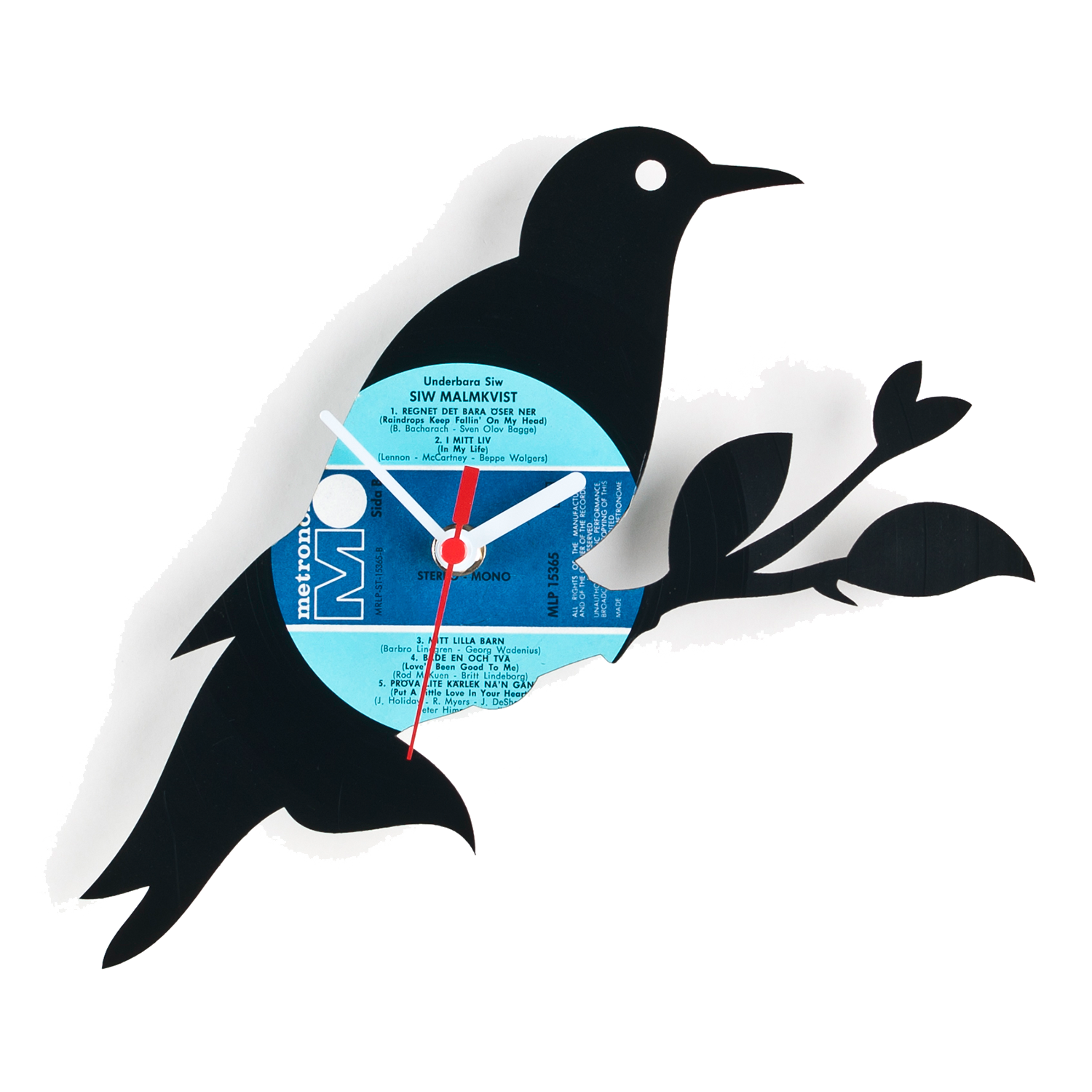 Schallplattenuhr Vogel