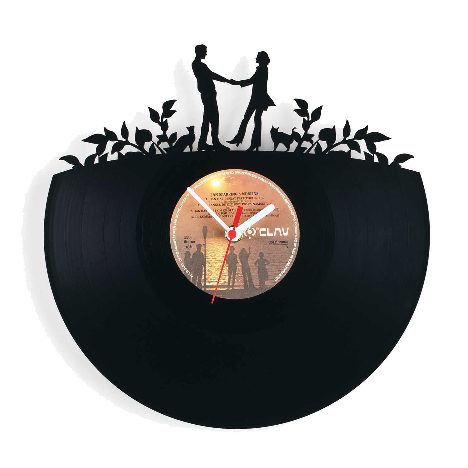 Schallplattenuhr Verliebte