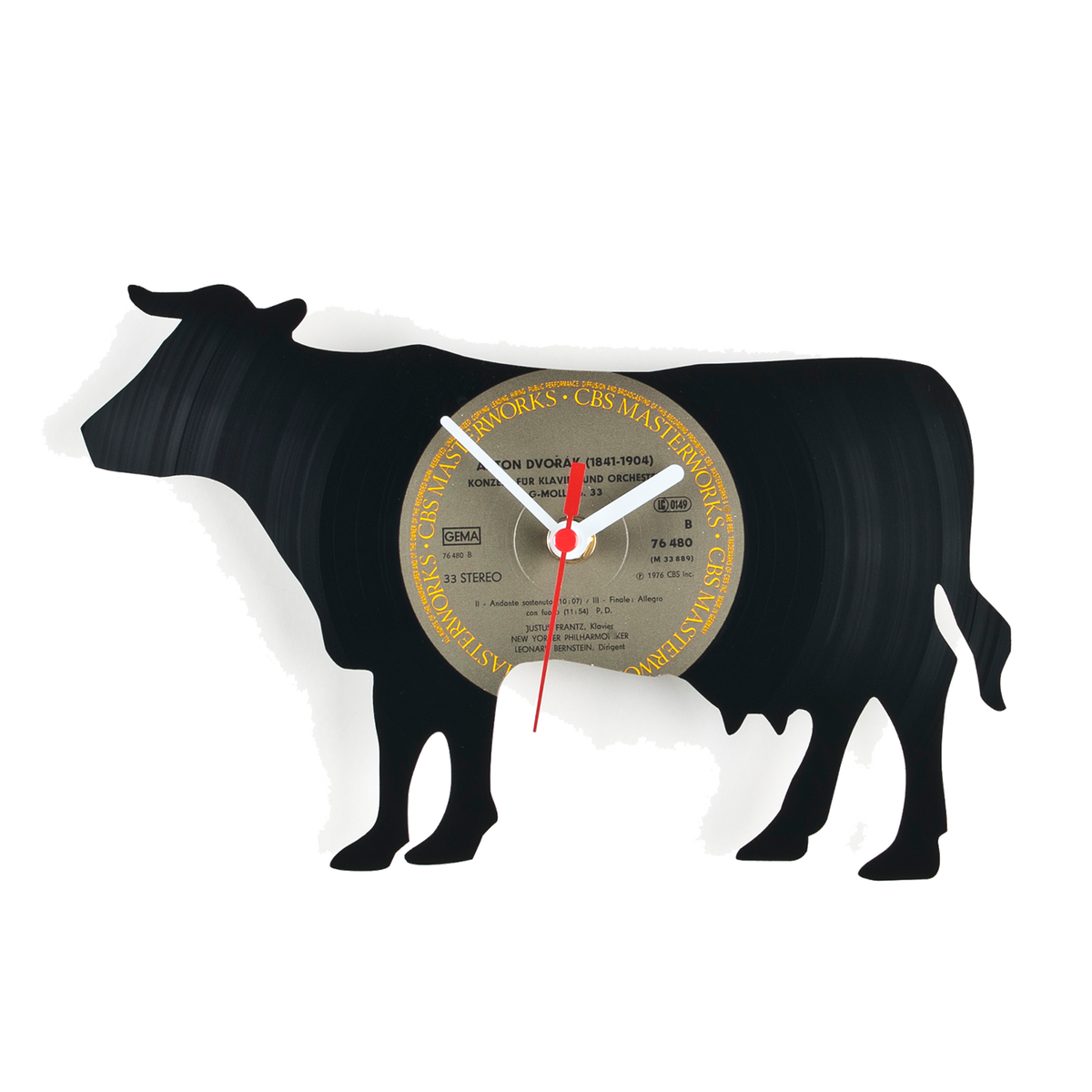 Schallplattenuhr Rind