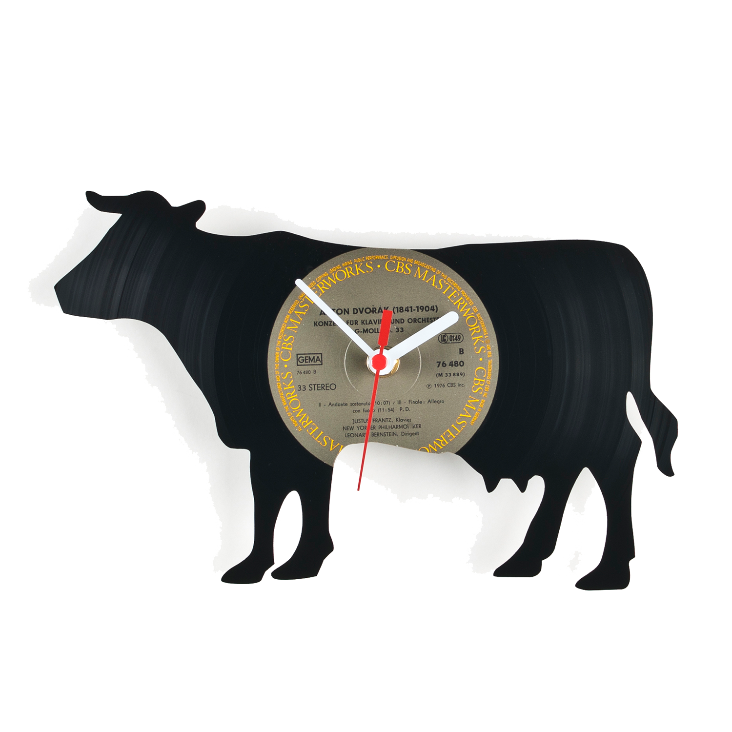 Schallplattenuhr Rind