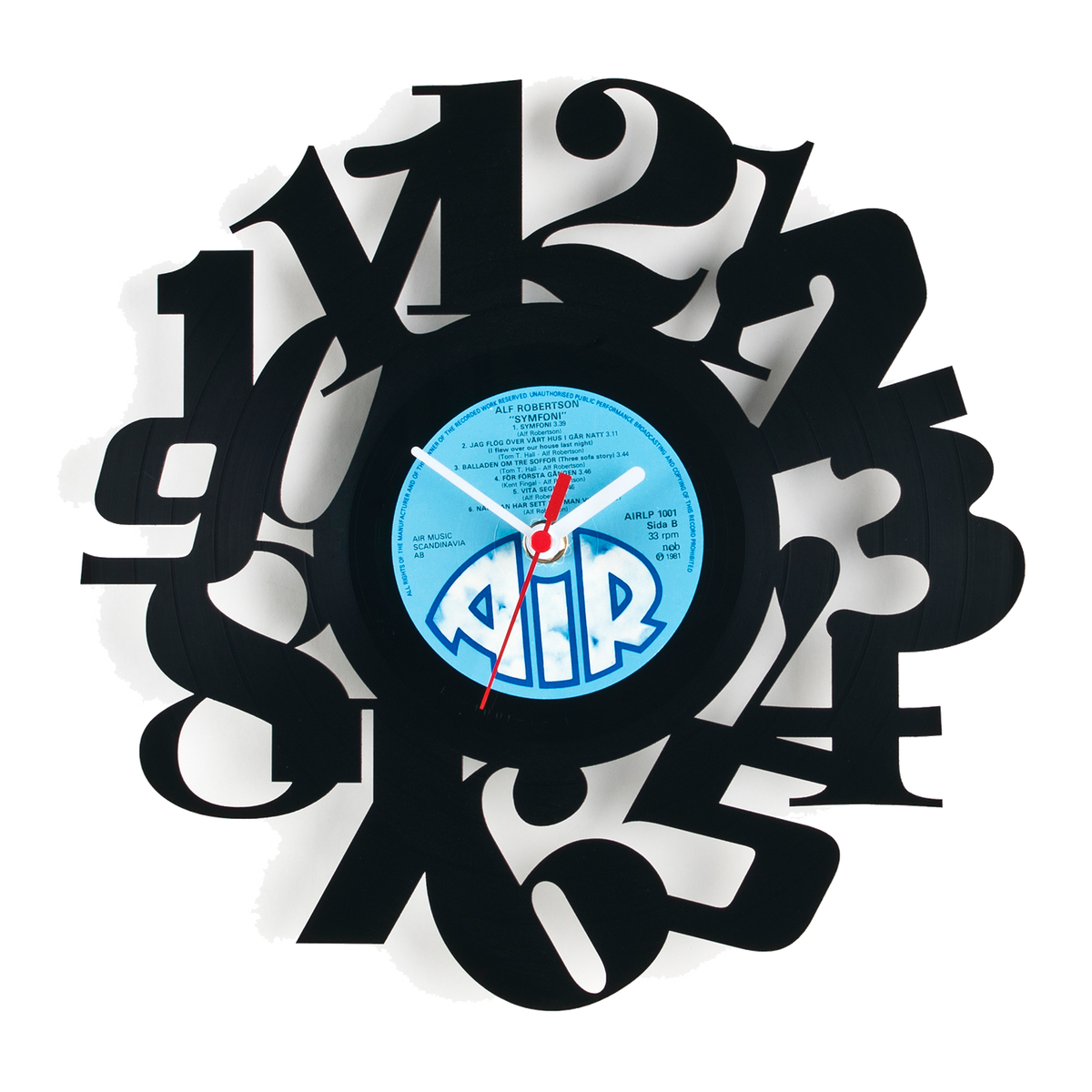 Schallplattenuhr Ziffernblatt 2